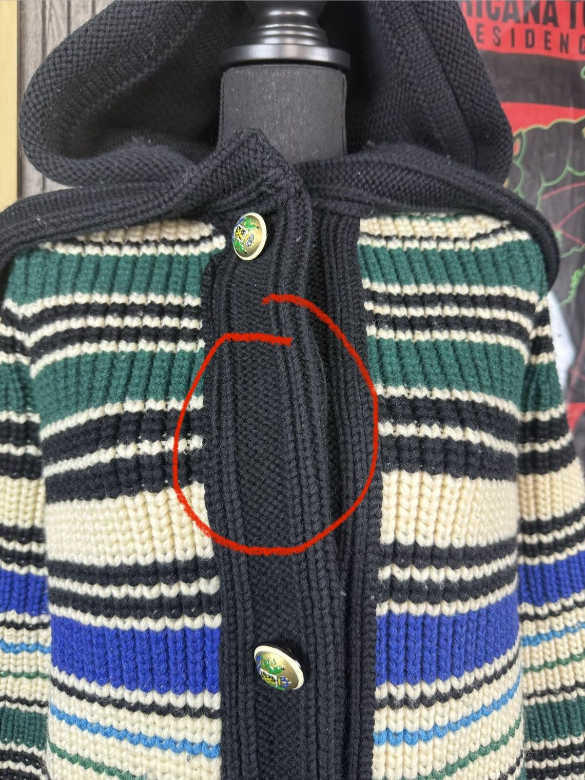 Balenciaga VINTAGE BALENCIAGA STRIPED HEAVY KNIT HOODED SWEATER 2007 Size XS / US 0-2 / IT 36-38 - 9 Thumbnail