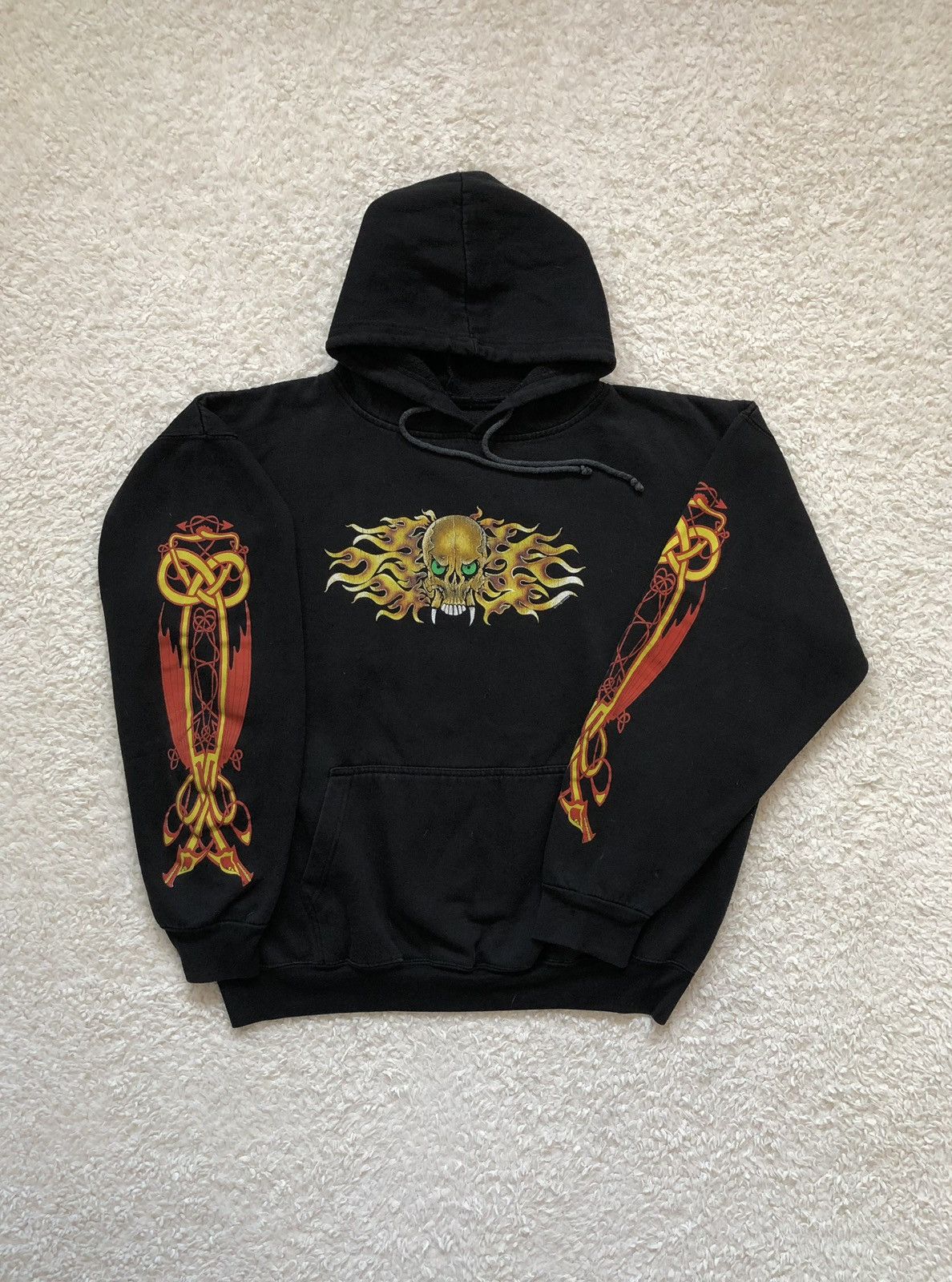 Vintage Hoodie Skull Fire Vintage 90’s Boxy Fit 65x65 cm Size US XL / EU 56 / 4 - 1 Thumbnail