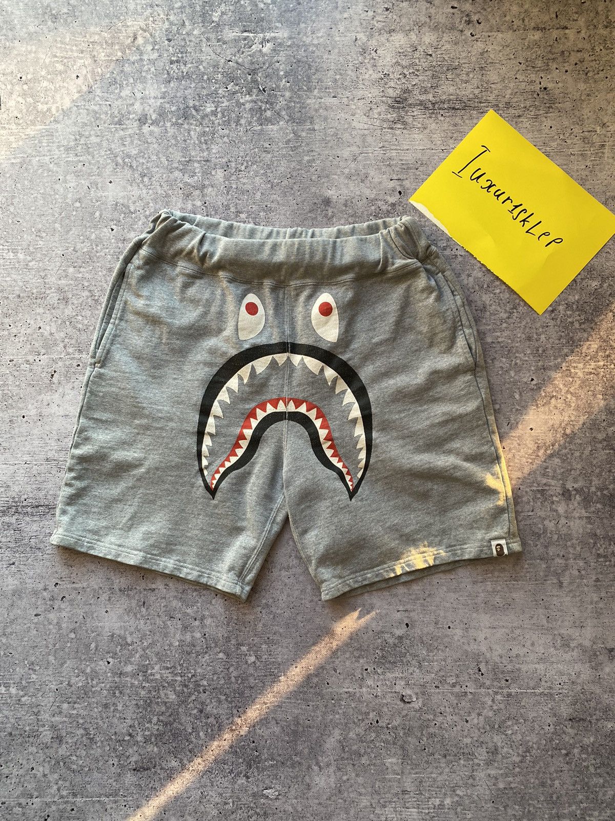 Bape Bape Shark Sweat Shorts Grey Large Size US 36 / EU 52 - 1 Thumbnail