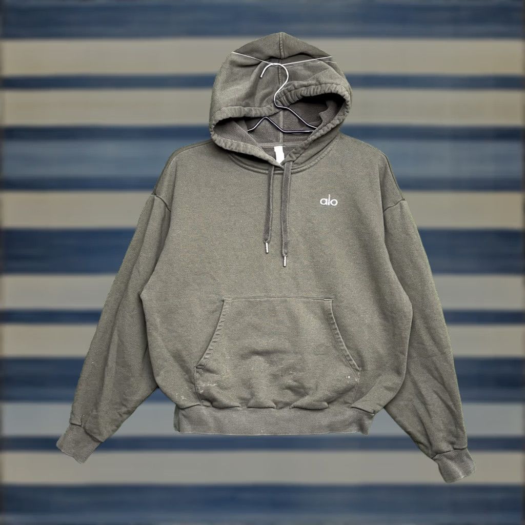 Alo Alo Accolade Hoodie Womens XS Espresso Brown Casual Comfort Yoga Athletic Pullover Crew Neck Long Sleeve Logo? Size XS / US 0-2 / IT 36-38 - 1 Thumbnail