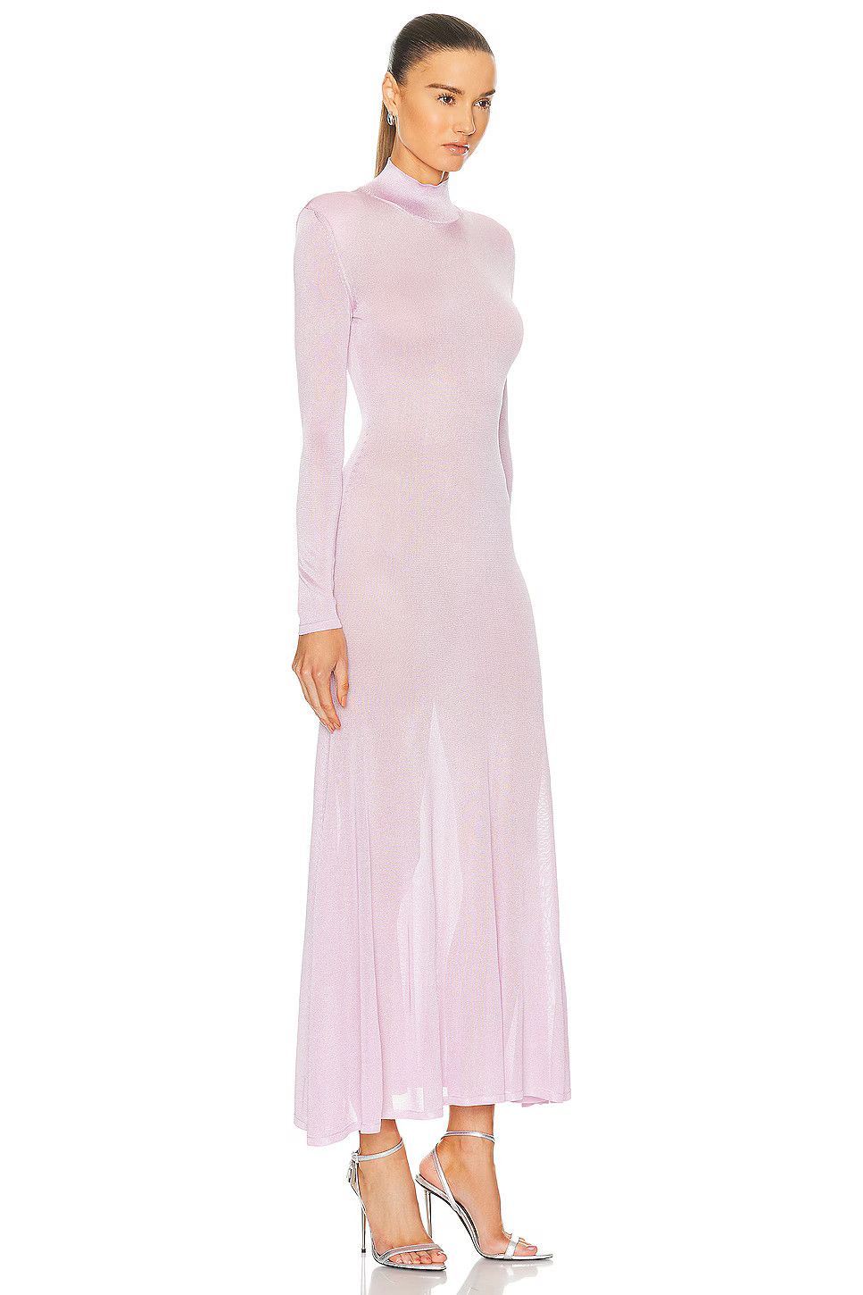 Tom Ford o1w1db10525 ACK406 Slinky Turtleneck Maxi Dress Light Purple Size XL / US 12-14 / IT 48-50 - 3 Thumbnail