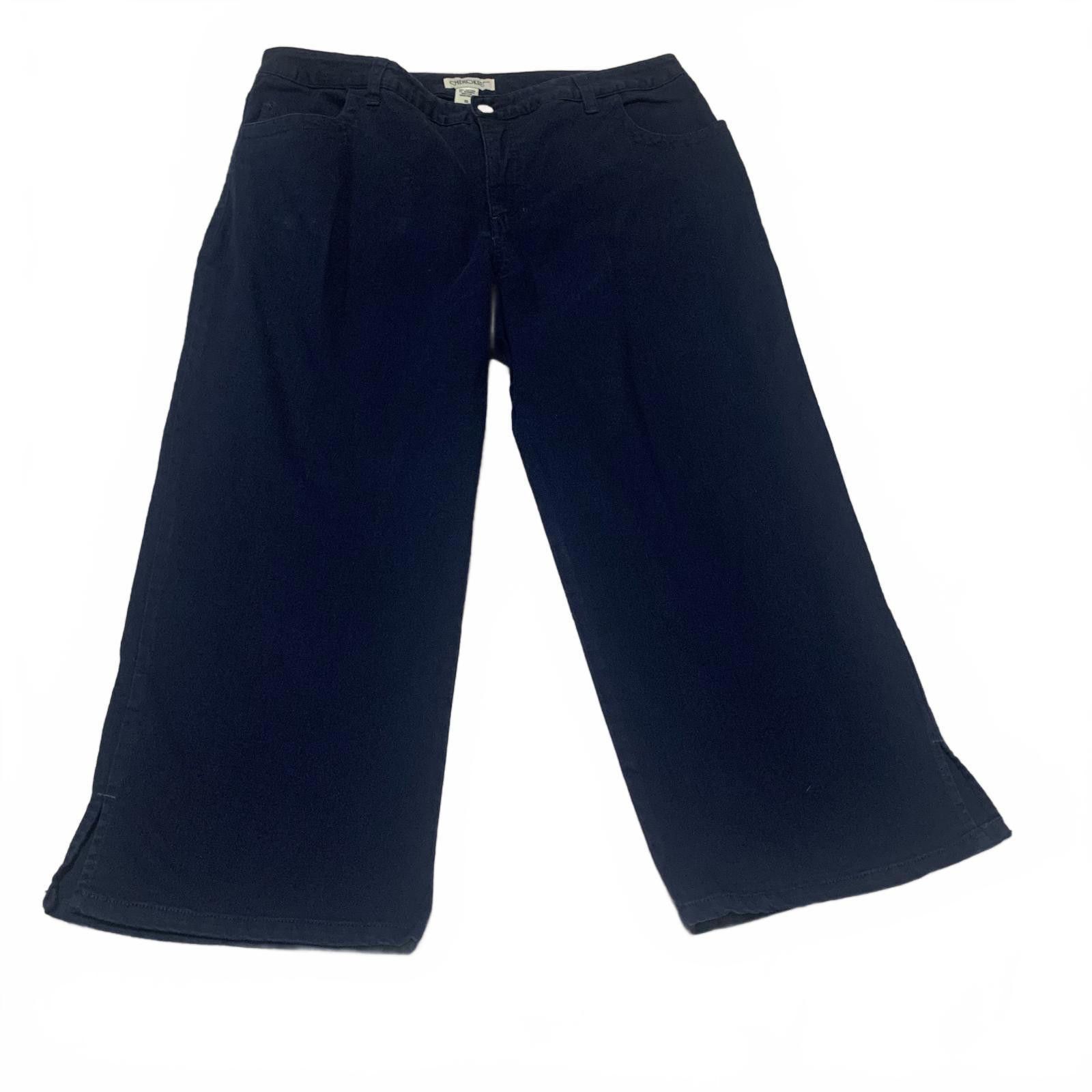 Cherokee Cherokee Women's Size 16 Navy Blue Wide Leg Capri Pants Size 38" / US 16 / IT 52 - 1 Thumbnail