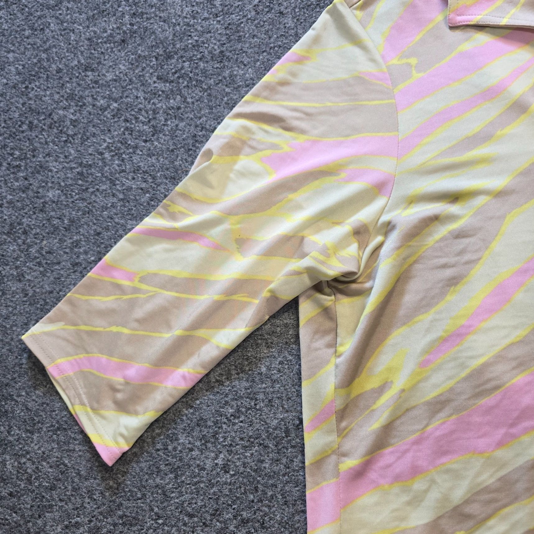 Vintage Jamie Sadock Top Womens Large Yellow Zebra Golf Performance Stretchy Casual Shirt Catwalk Sportswear Ladies Size L / US 10 / IT 46 - 3 Thumbnail