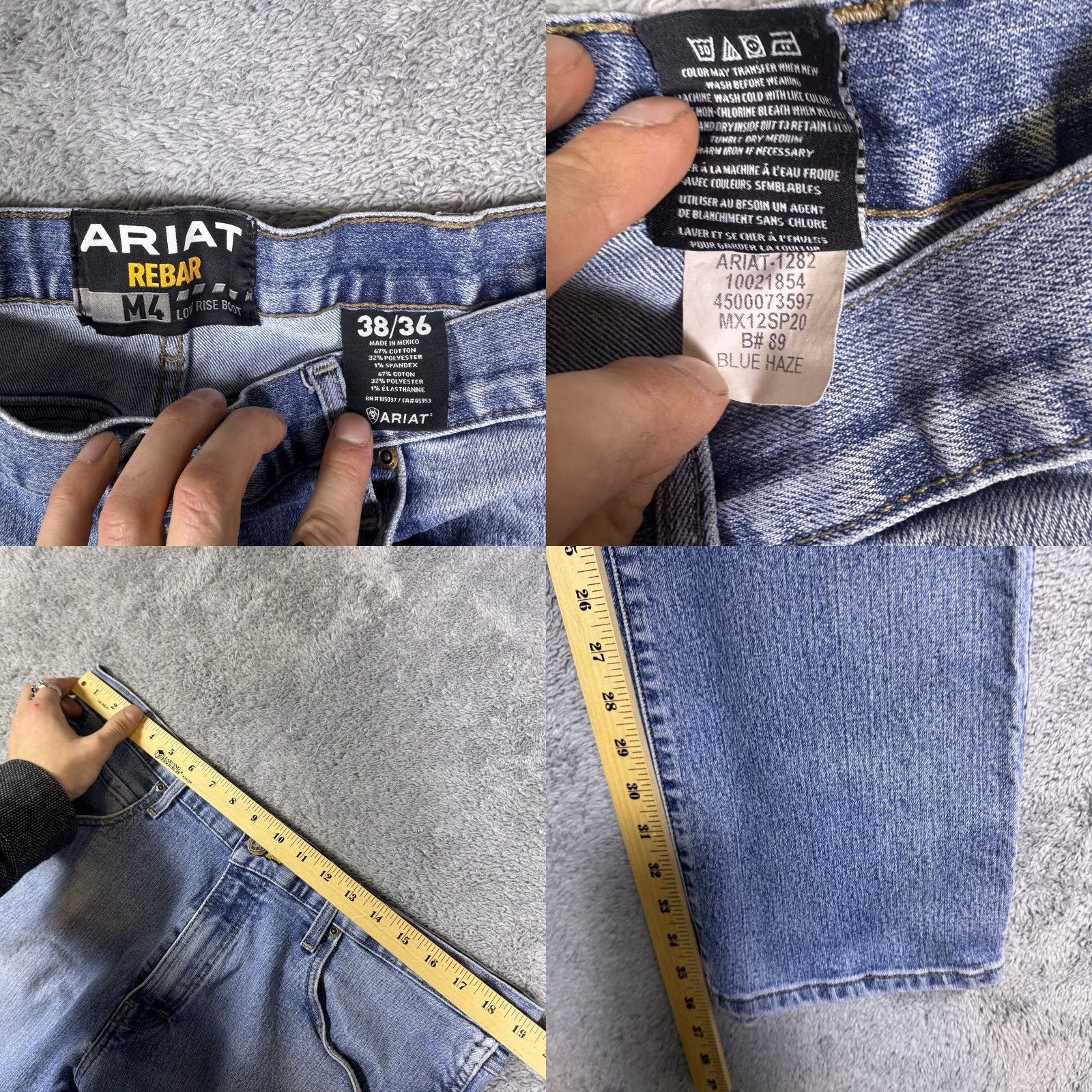 Ariat Ariat Jeans Mens 38x36 Rebar M4 Relaxed DuraStretch Basic Low Rise Boot 10021854 Size US 38 / EU 54 - 8 Thumbnail