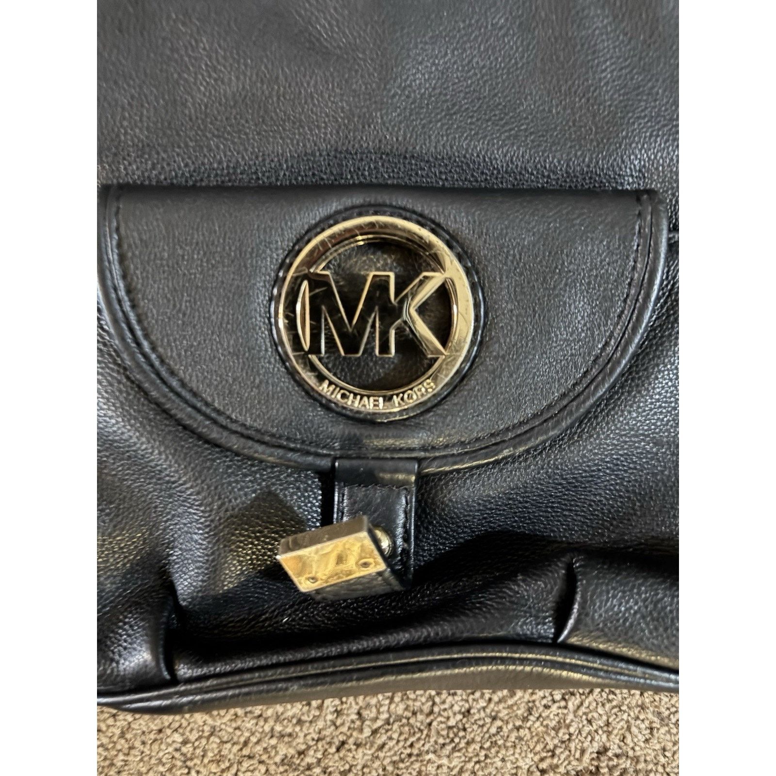 Michael Kors Michael Kors Fulton Shoulder Bag Black Pebbled Leather 2010s Size ONE SIZE - 2 Thumbnail