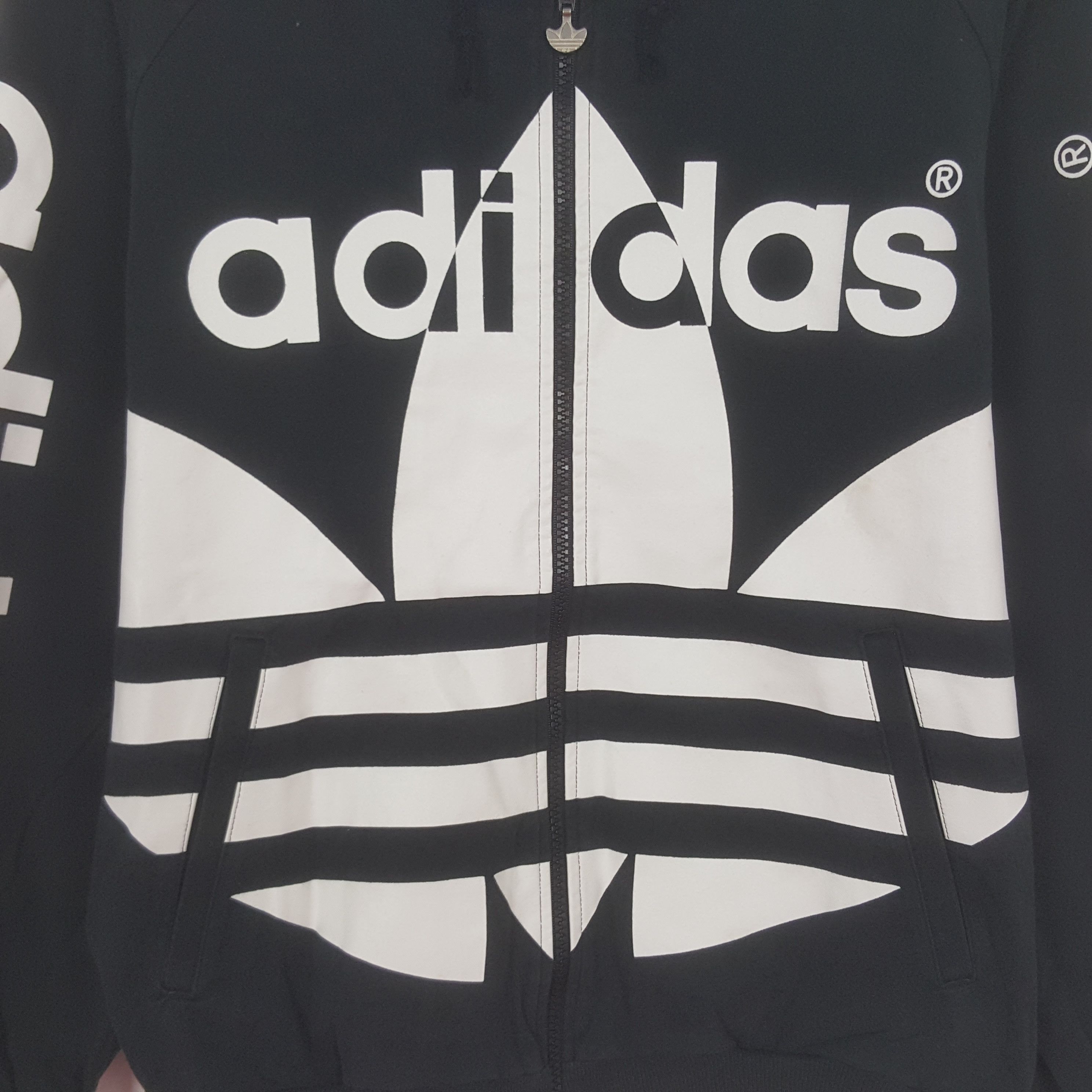 Adidas Vintage Adidas Big Logo Zipper Jacket Hoodie Size US M / EU 48-50 / 2 - 2 Thumbnail