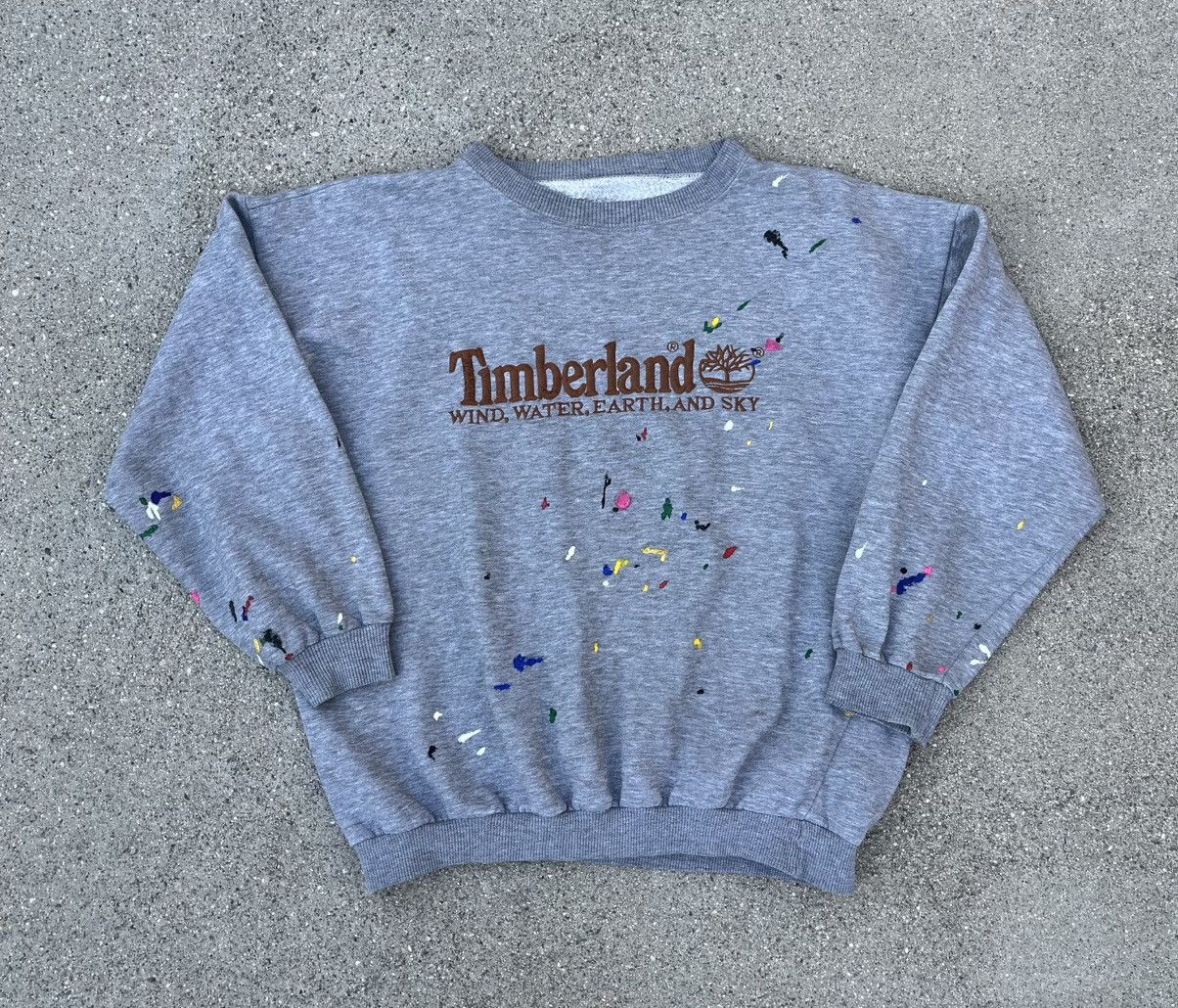 Japanese Brand × Timberland × Vintage Vintage Custom Timberland Crewneck Sweatshirt Distressed Size US L / EU 52-54 / 3 - 1 Thumbnail