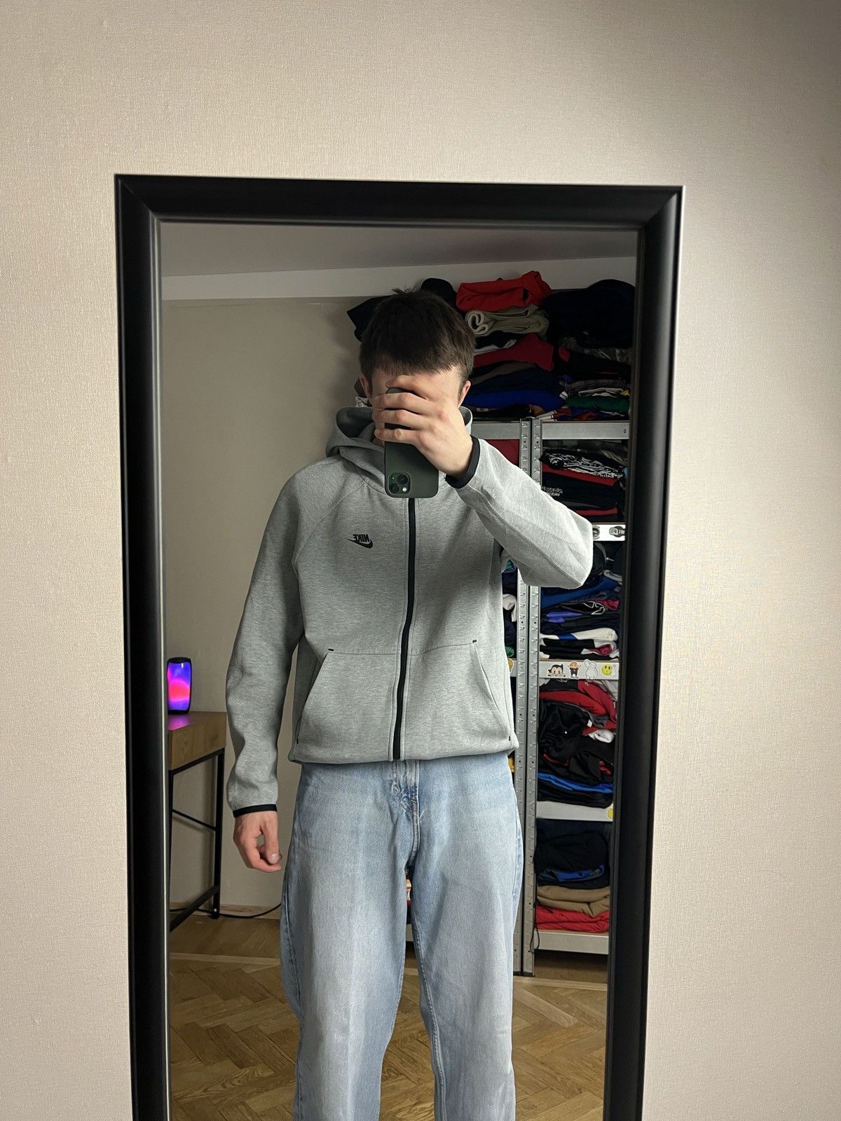 Japanese Brand Nike NSW Tech Fleece Zip Hoodie Drill Jacket Grey Size L Size US L / EU 52-54 / 3 - 2 Thumbnail