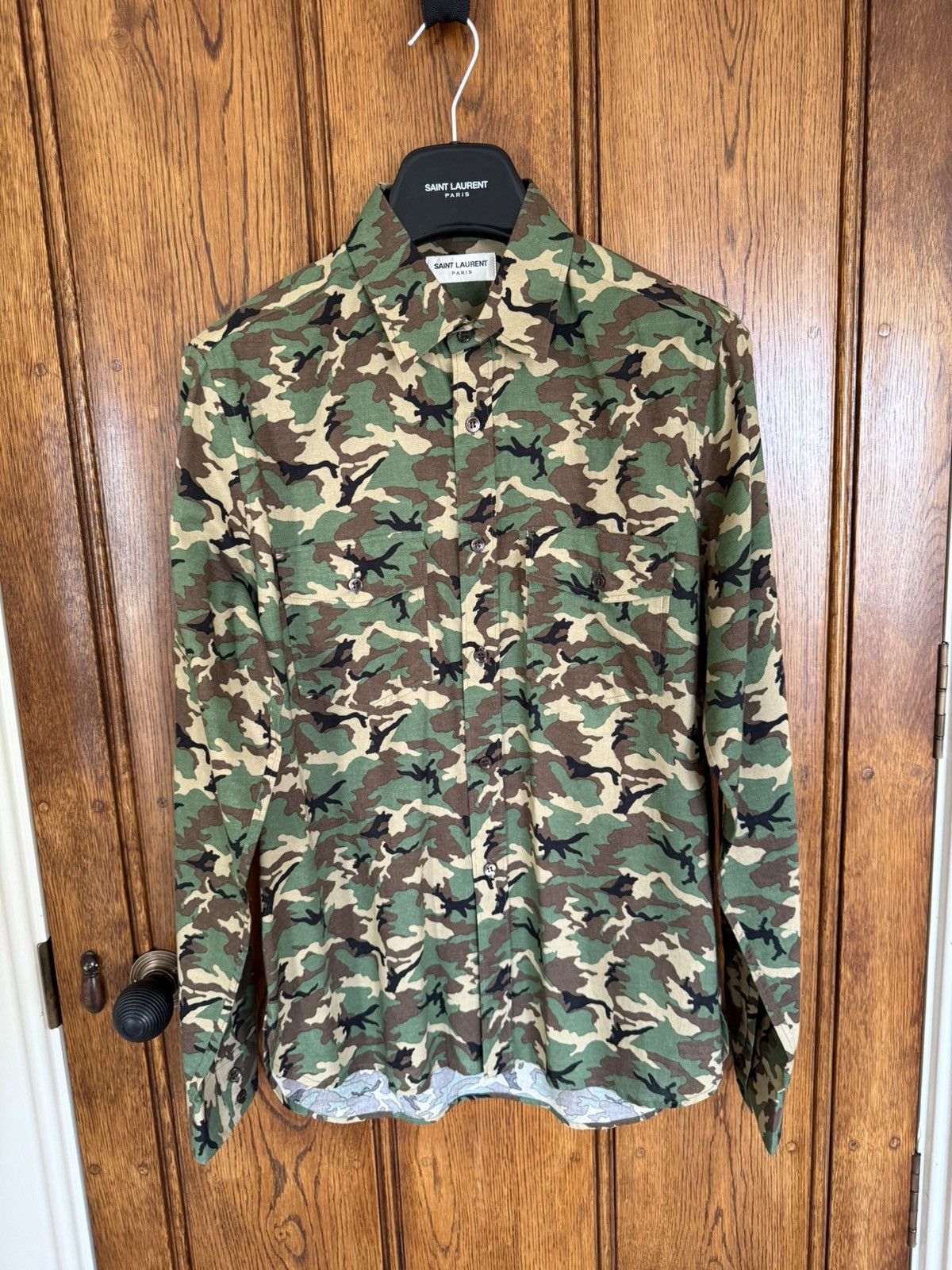 Saint Laurent Paris SS15 Saint Laurent Psych Rock camo shirt Hedi Slimane 41 Size US L / EU 52-54 / 3 - 1 Thumbnail