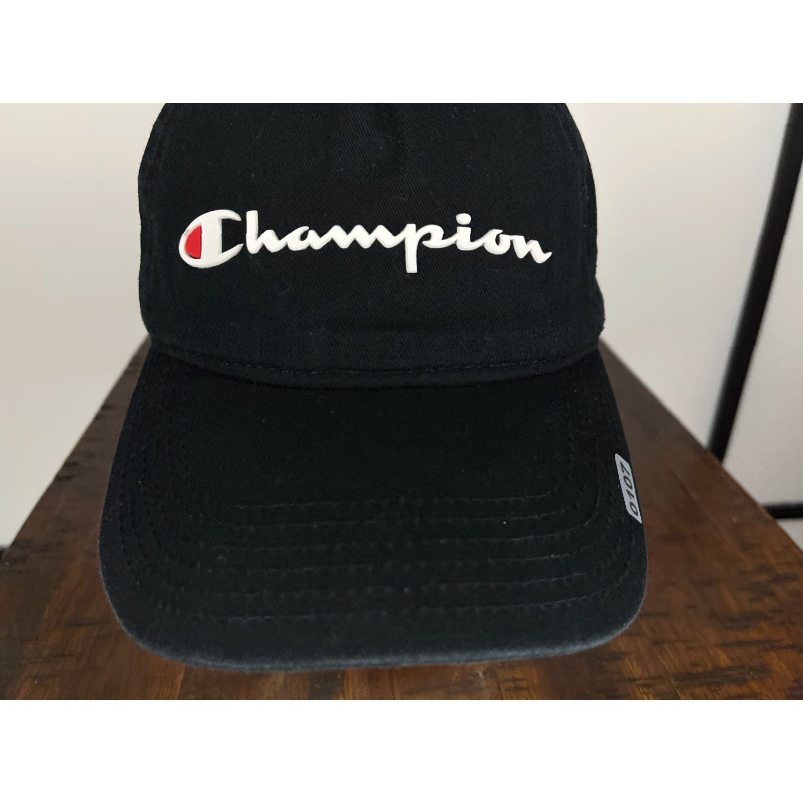 Champion Champion Hat Cap Strap Back Adult One Size Black Embroidered 100% Cotton Golf Hat/Cap Mens Size ONE SIZE - 3 Thumbnail