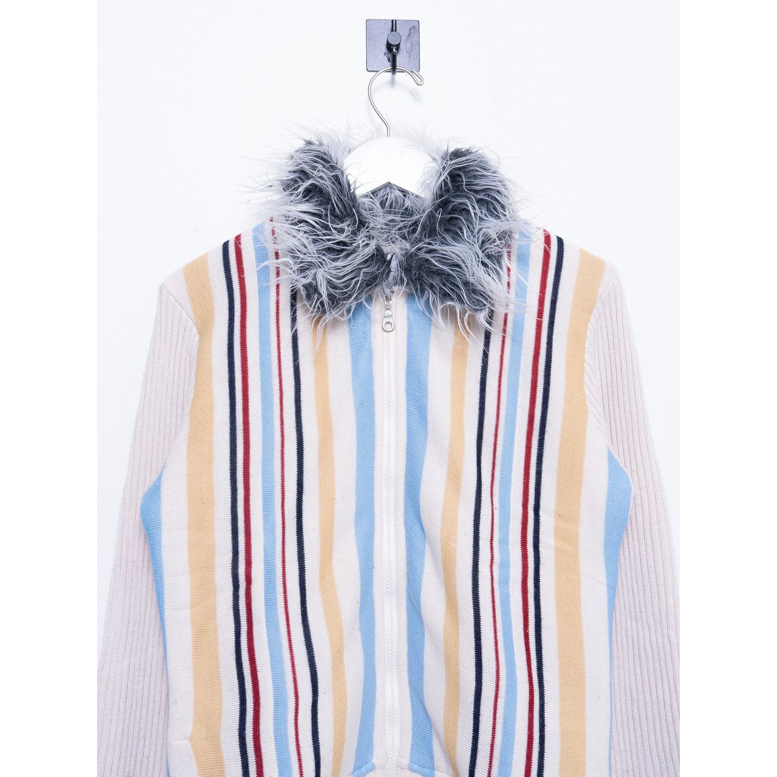 Dior 90s Striped Fur Collar Shirt Size US S / EU 44-46 / 1 - 2 Thumbnail
