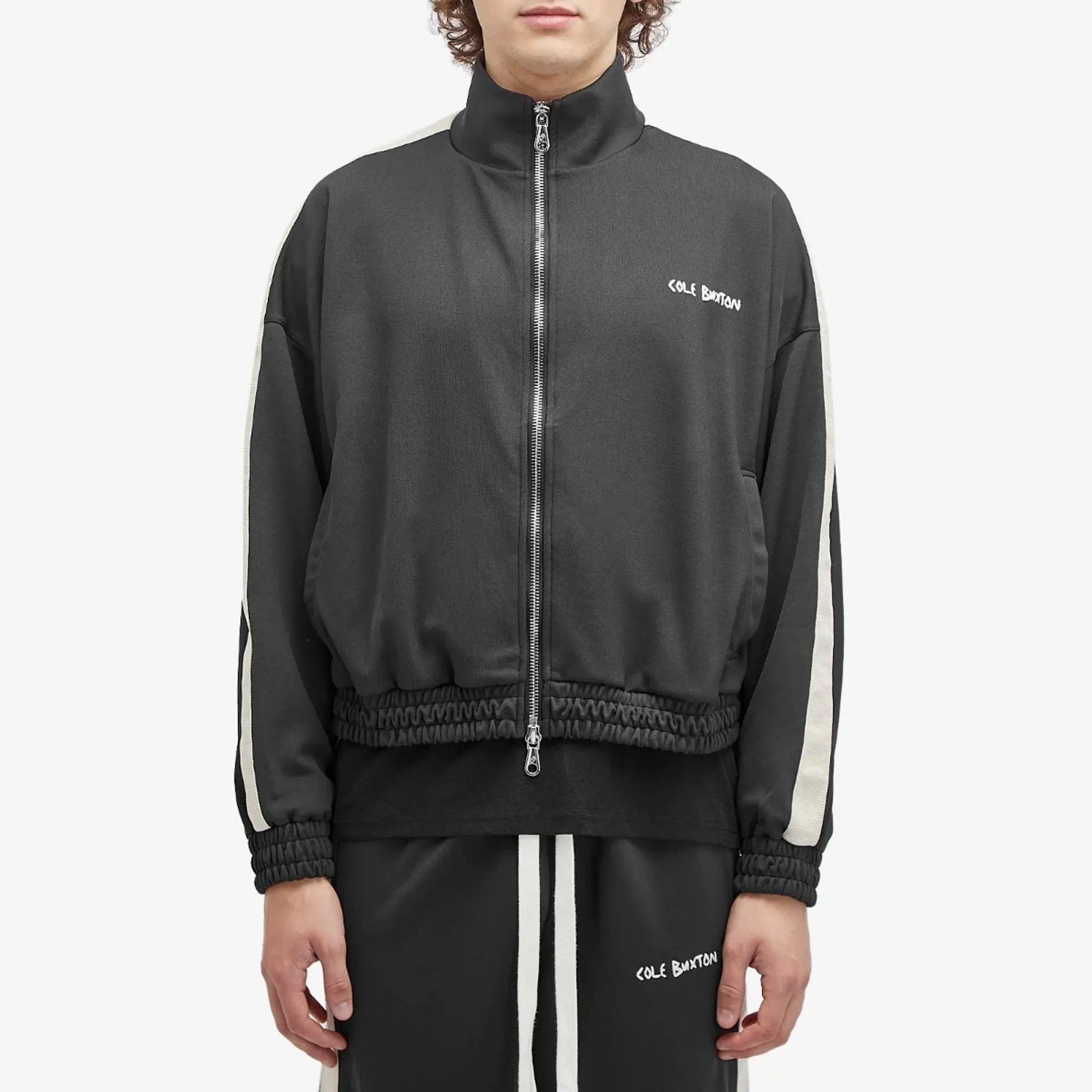Cole Buxton Black Crochet Logo Oversized Tape Track Jacket Size US S / EU 44-46 / 1 - 2 Thumbnail