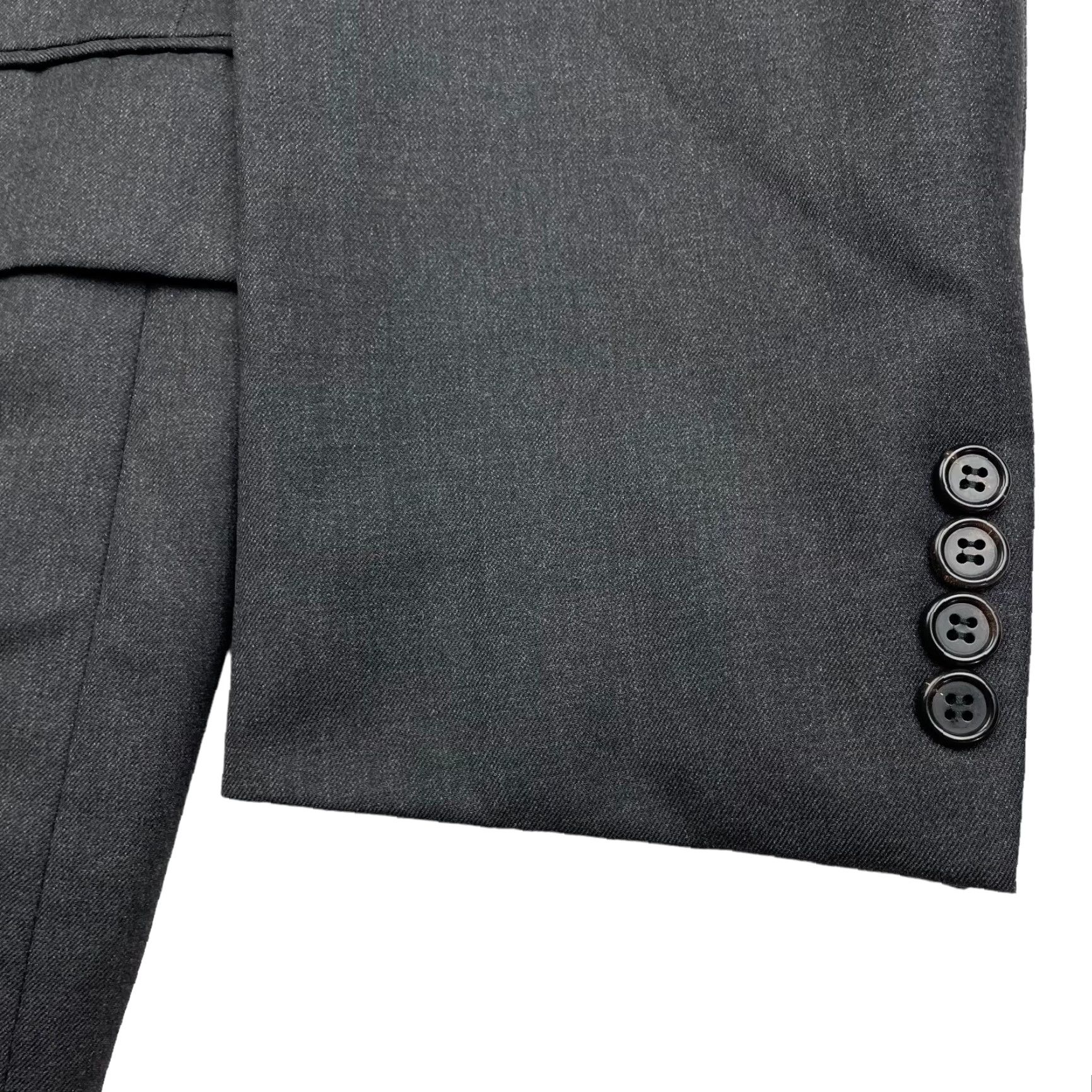 Hickey Freeman x Loro Piana Blazer Madison 100% Wool Gray 42R Two-Button Single-Breasted Notch Lapel Mens Jacket
