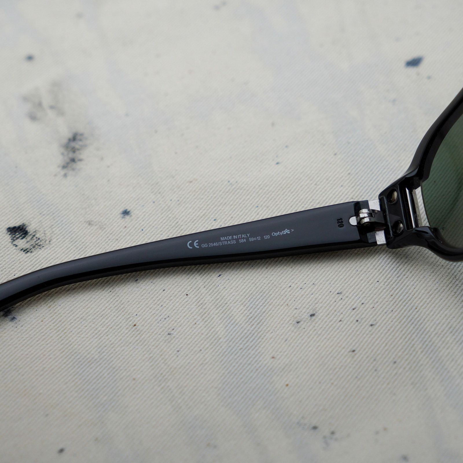 Gucci Gucci gg 2546 black rectangular strass logo y2k sunglasses Size ONE SIZE - 6 Thumbnail