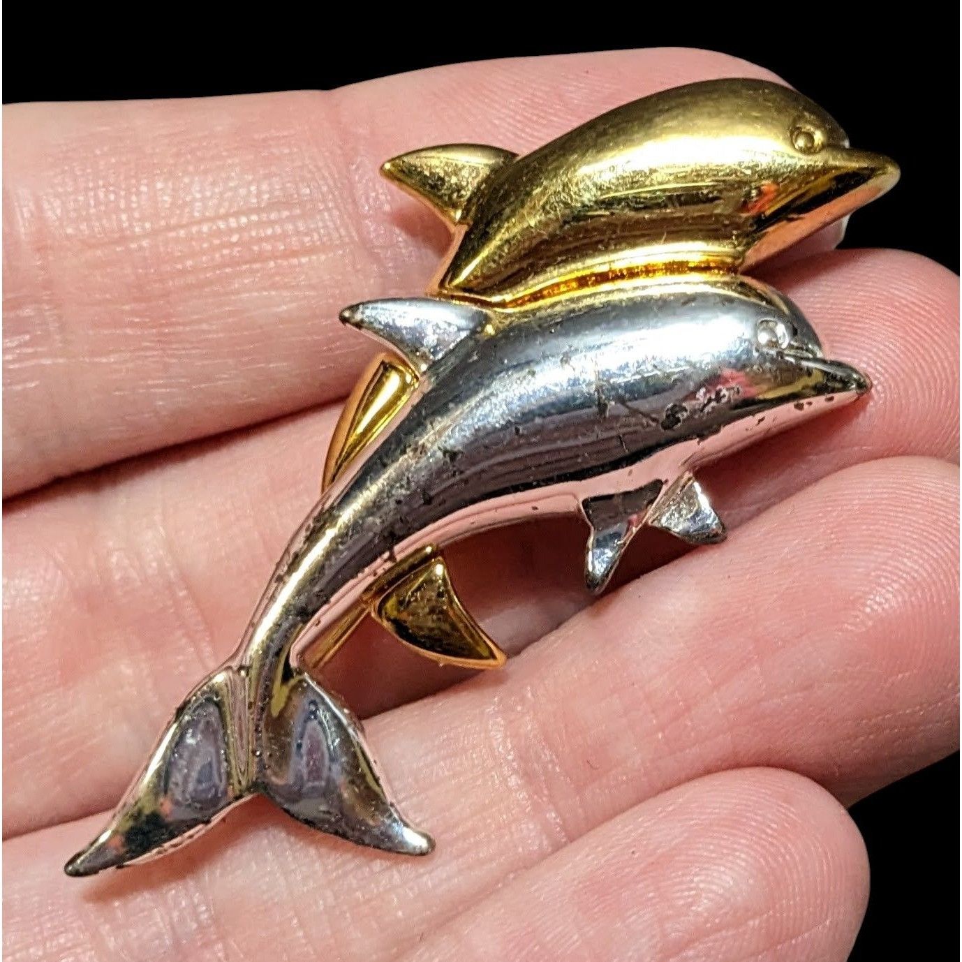 Other Vintage Napier Mixed Metal Tone Dolphin Brooch Size ONE SIZE - 2 Thumbnail