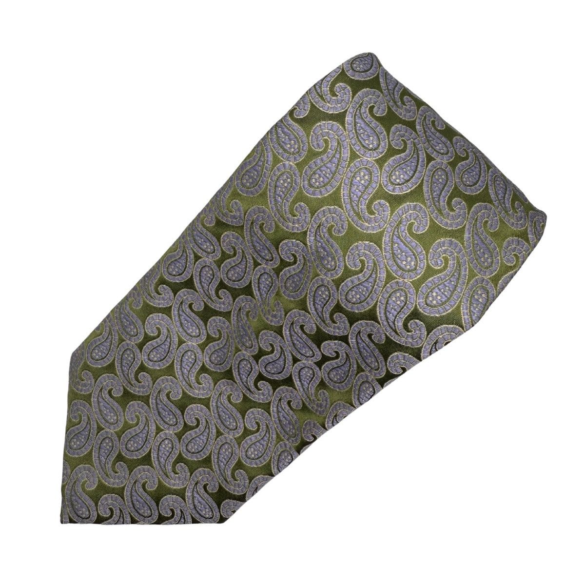 Canali Canali Silk Tie, Green & Lavender, Made in Italy, Like New Size ONE SIZE - 2 Thumbnail