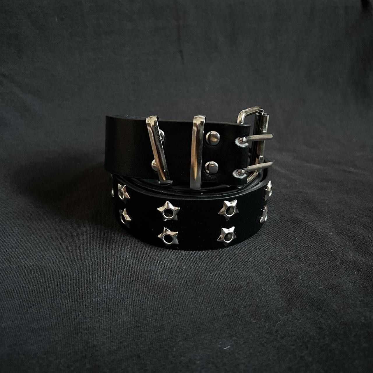 Japanese Brand × Vintage Y2K 2000s Style Silver Star Studded Punk Hip Hop Belt Size 42 - 4 Thumbnail