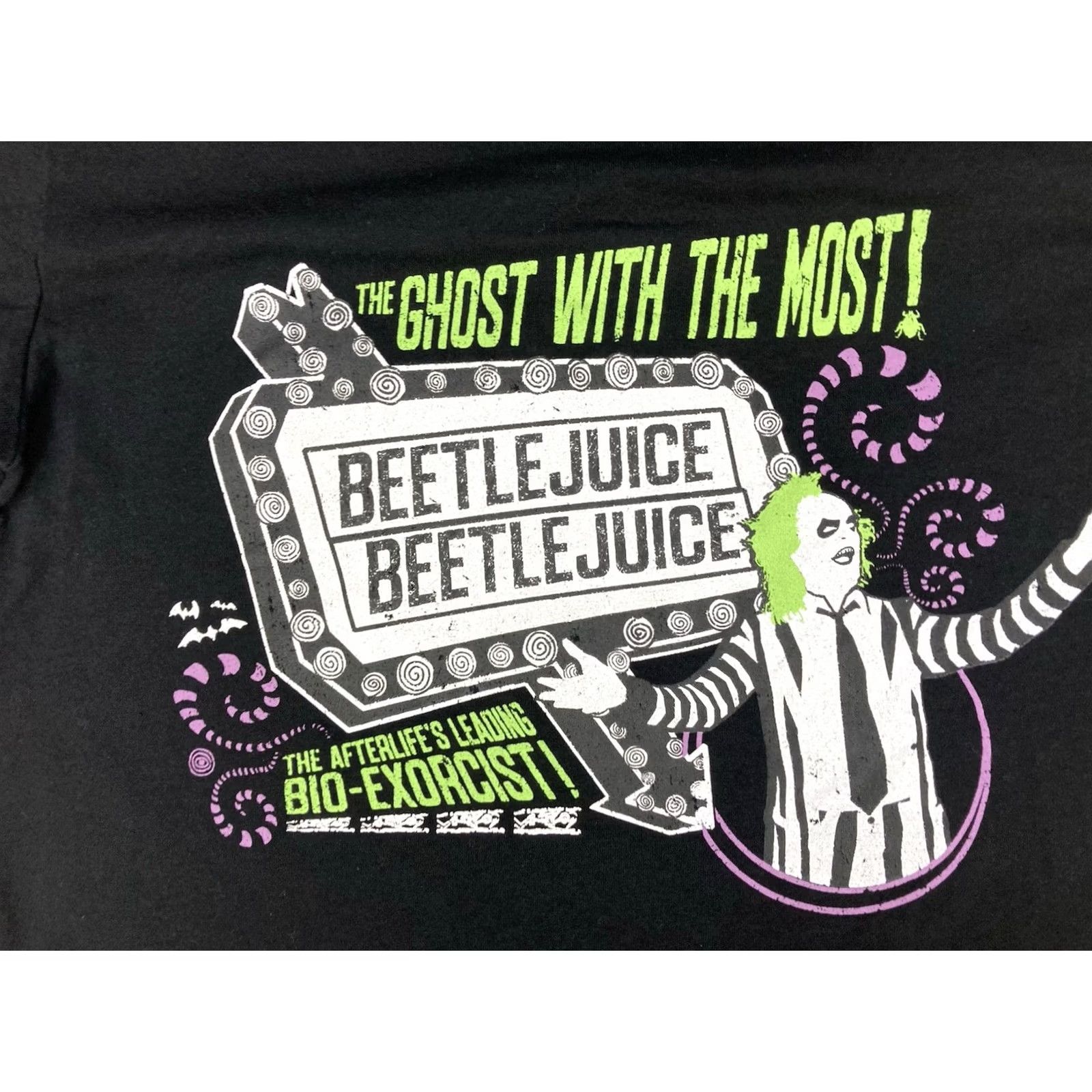Vintage VINTAGE Beetlejuice Shirt Women Small Black Short Sleeve Size S / US 4 / IT 40 - 2 Thumbnail
