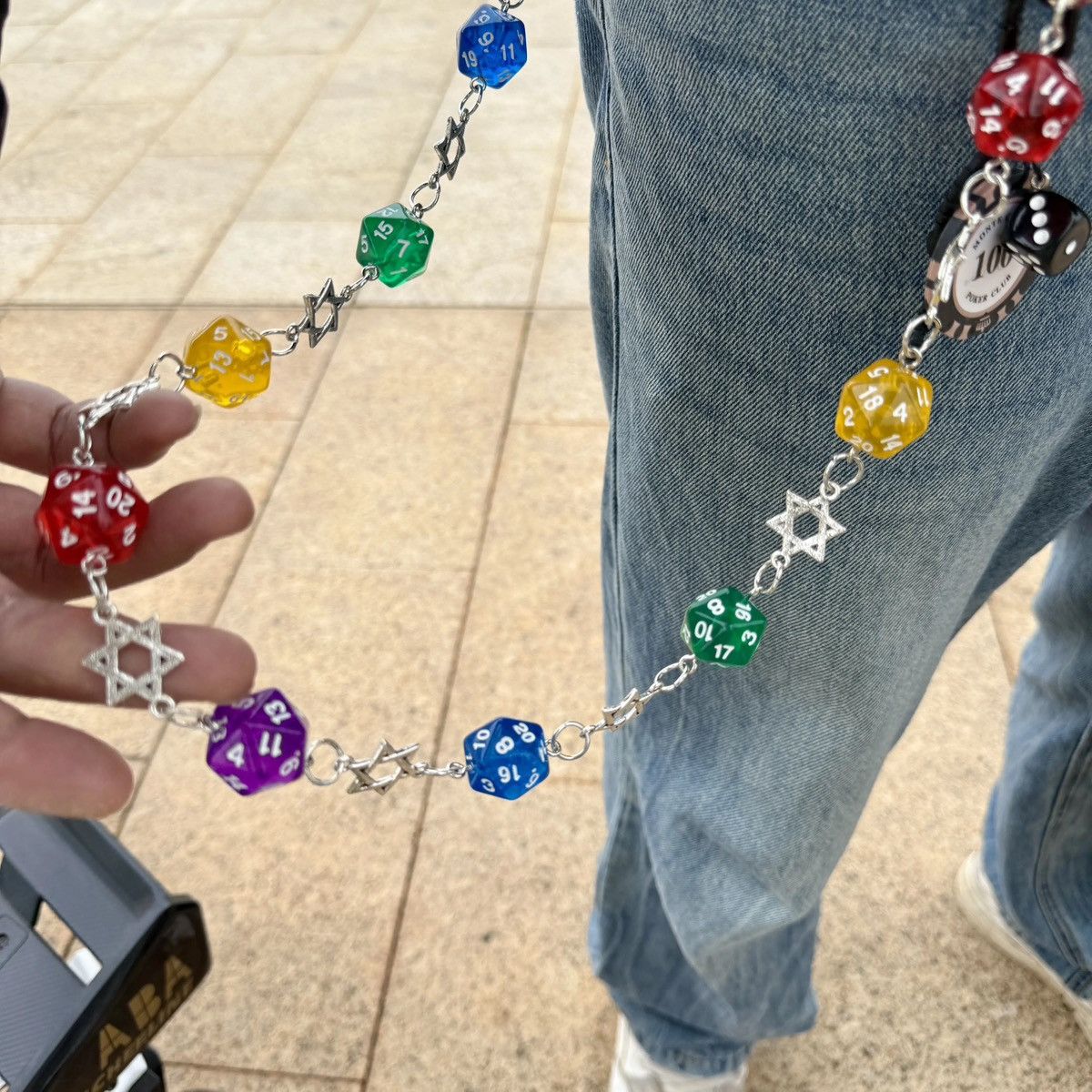 Jewelry Streetwear Colorful poker club cards pant jeans chain Size ONE SIZE - 1 Thumbnail