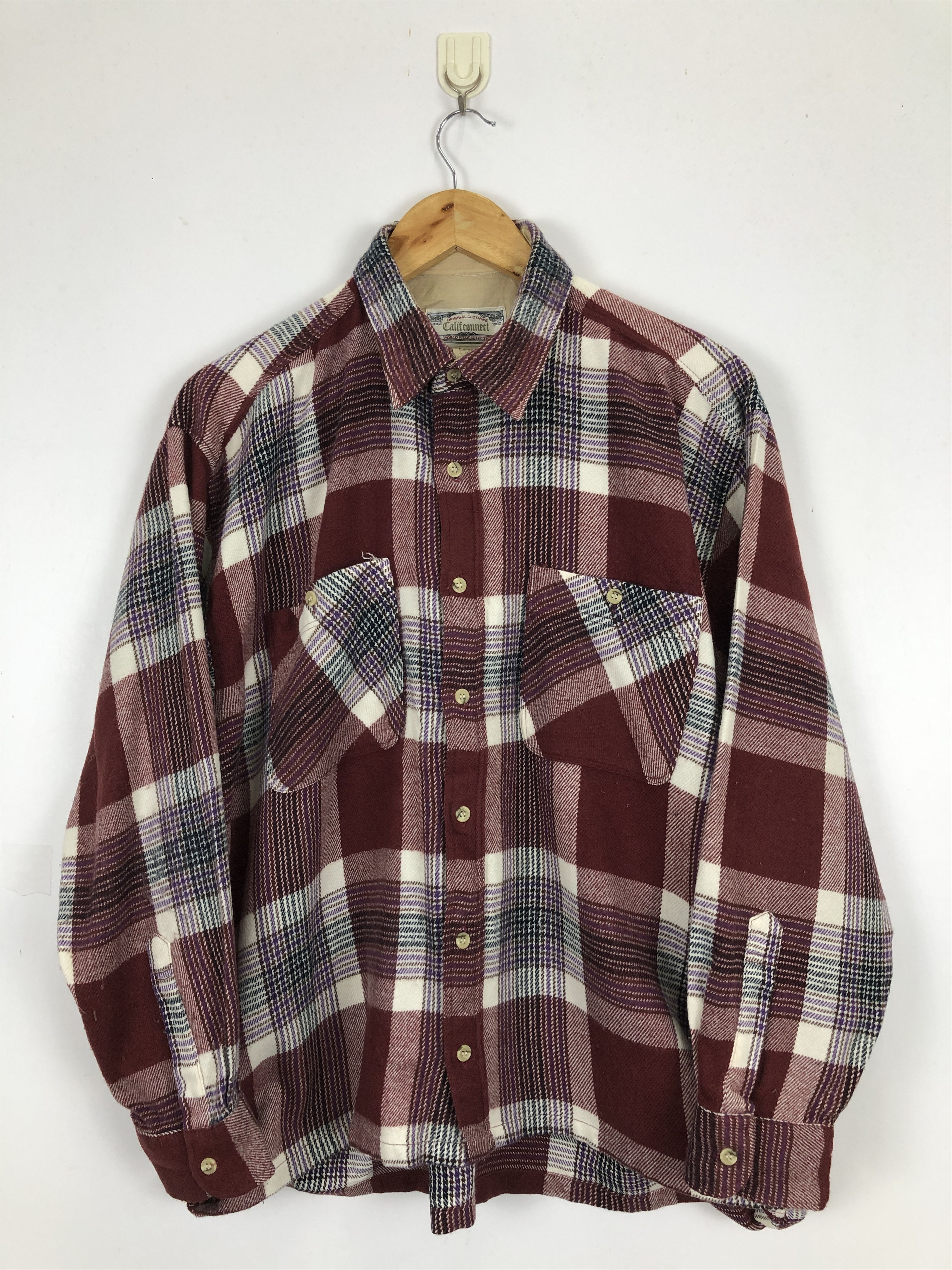 Japanese Brand Vintage 80s Japanese Brand Multi Pocket Button Up Flannel Size US L / EU 52-54 / 3 - 1 Thumbnail