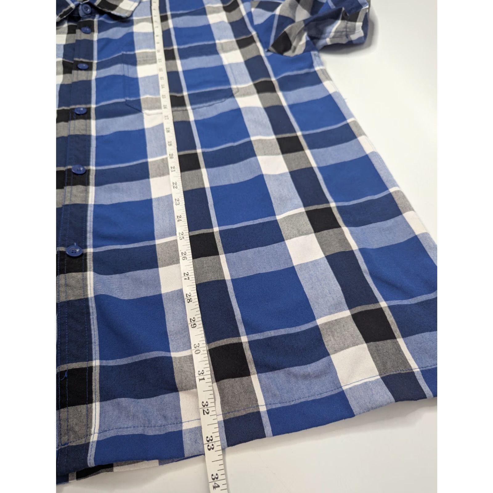 Vintage Yago Button-Up Shirt Men 3XL Short Sleeve Blue Plaid Fashion Casual Workwear Shirt Size US XXL / EU 58 / 5 - 5 Thumbnail