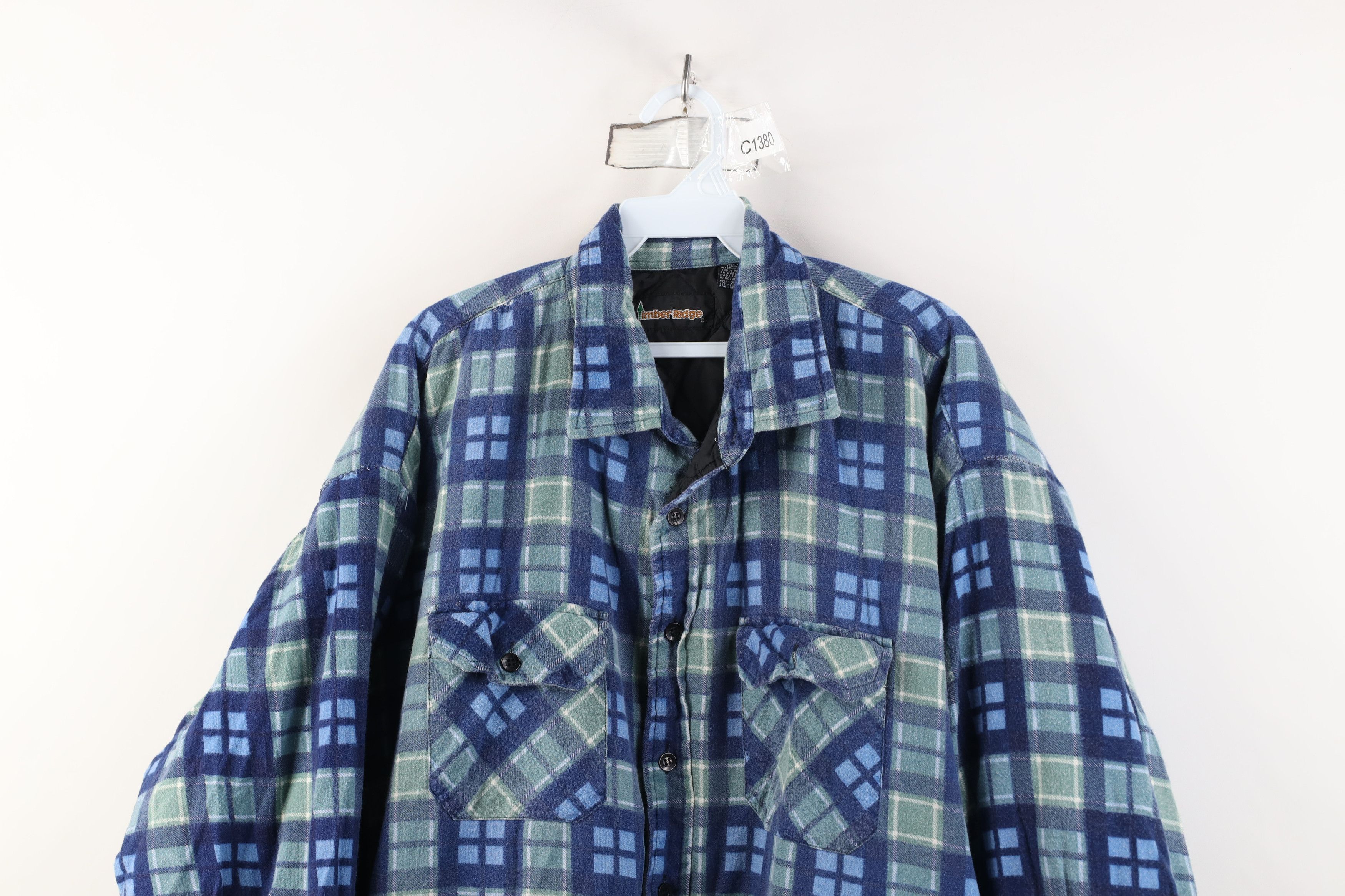 Vintage Vintage 90s Streetwear Flannel Button Shirt Jacket Jac Shirt Size US XXL / EU 58 / 5 - 2 Thumbnail