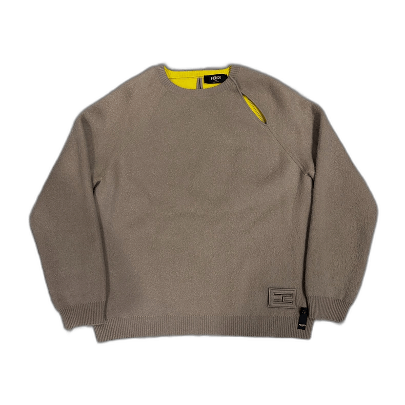 Fendi Fendi Hollow Knit Sweater in Khaki Color Size US L / EU 52-54 / 3 - 1 Thumbnail