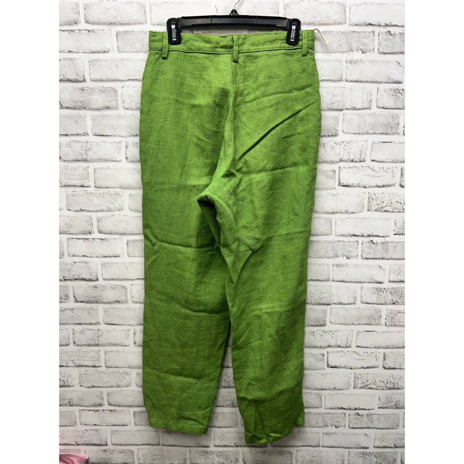 Vintage Isabel Pants Womens Size 8 Green Linen Canvas 28” Inseam Size 30" / US 8 / IT 44 - 4 Thumbnail