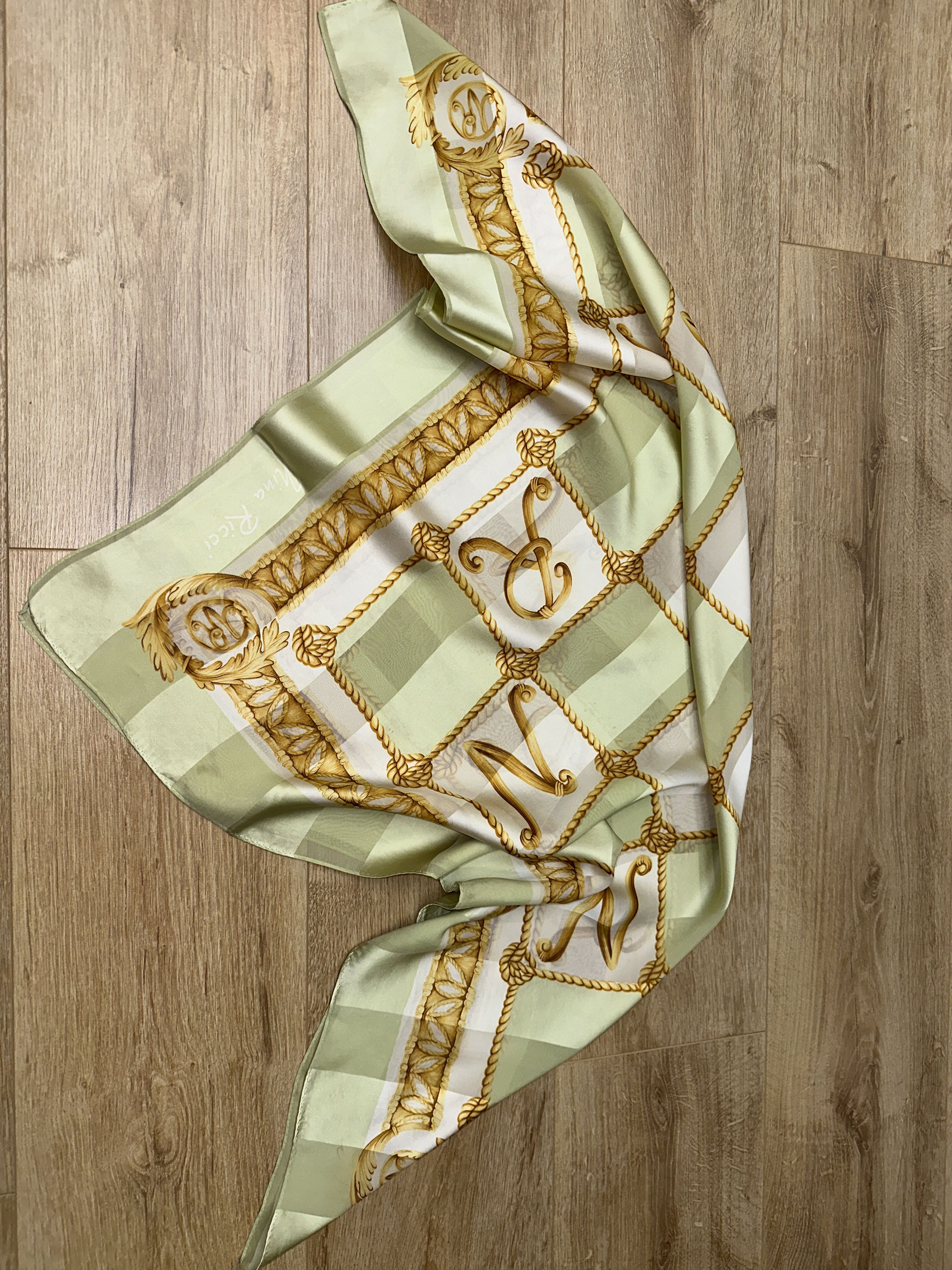 Nina Ricci Nina Ricci Paris 100% Silk Rope Lattice Square Scarf 86x85 Size ONE SIZE - 14 Thumbnail