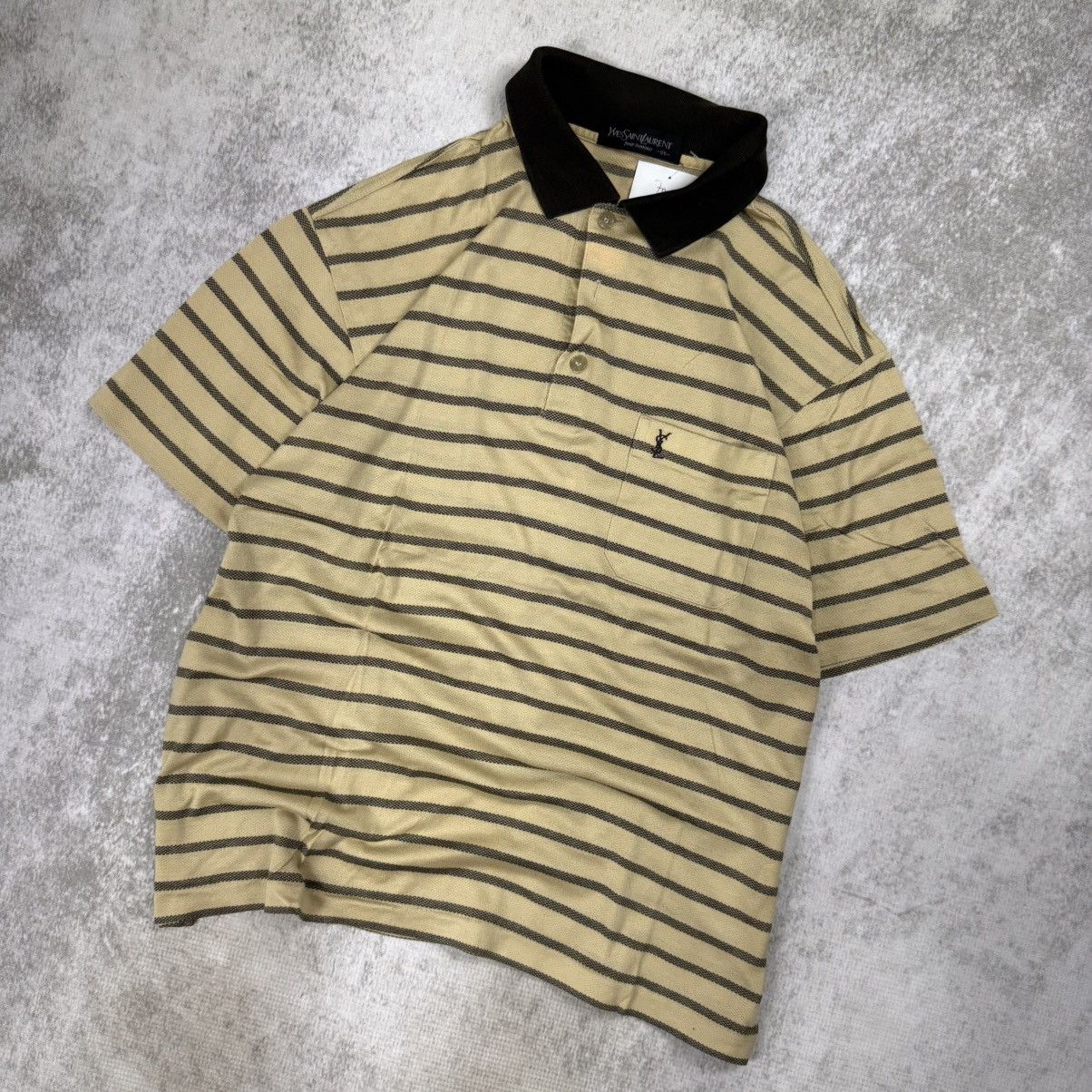 Yves Saint Laurent YvesSaintLaurent stripe poloshirt Size US L / EU 52-54 / 3 - 2 Thumbnail