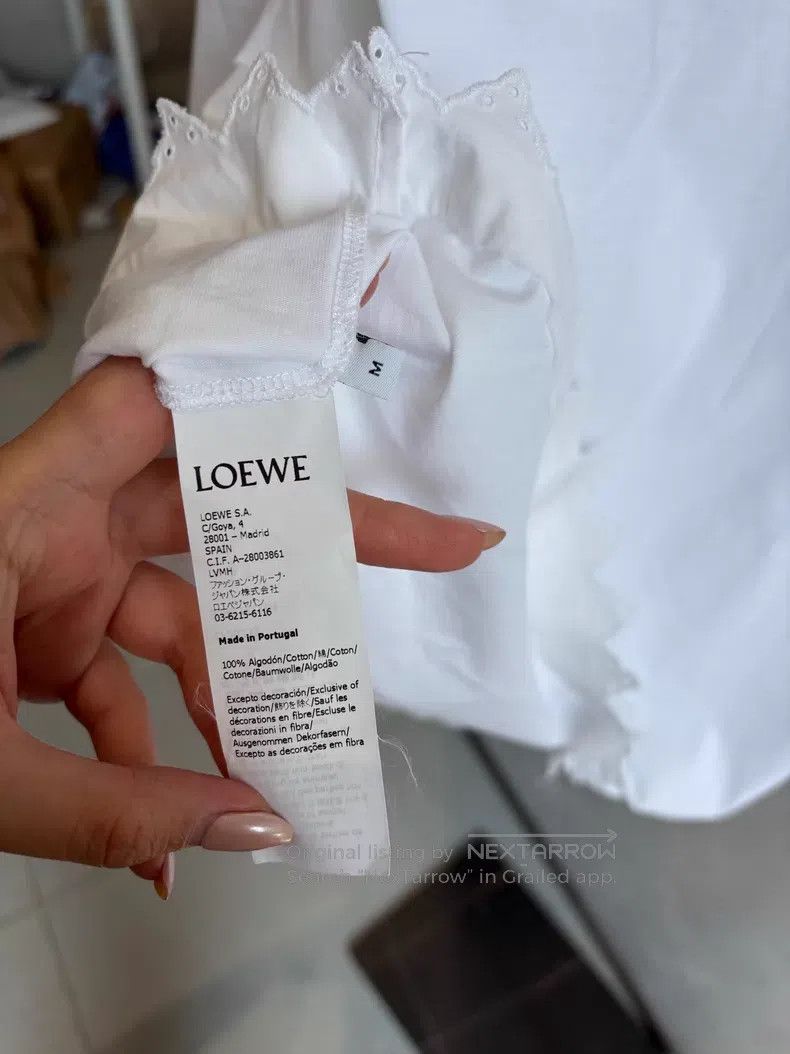 Loewe Loewe White polo collar seven-eighths sleeve top Size M / US 6-8 / IT 42-44 - 6 Thumbnail