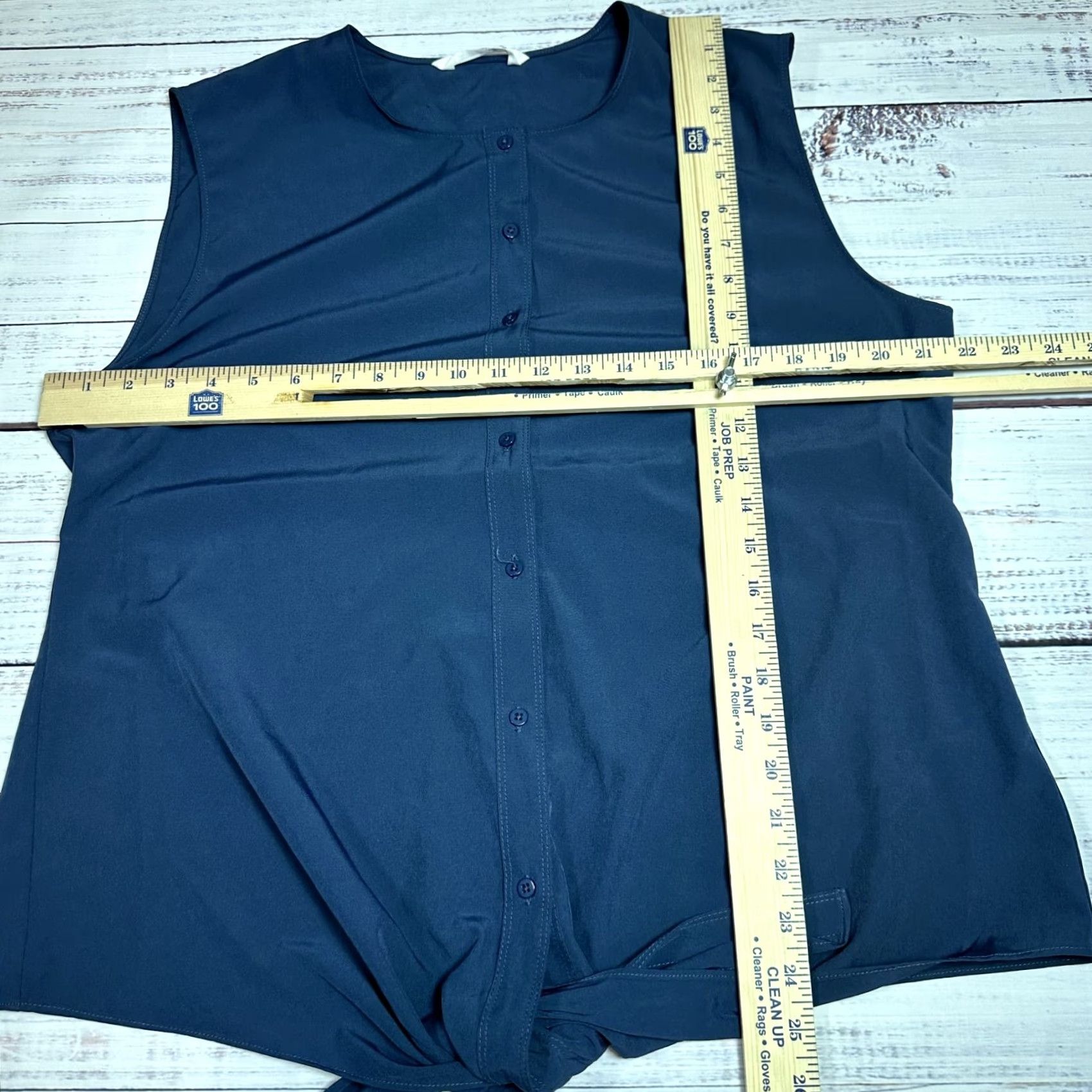 Mountain Khakis VINTAGE Mountain Khakis Blue Top Blouse Shirt Sleeveless Knot Front Relaxed Fit Women XL Size XL / US 12-14 / IT 48-50 - 2 Thumbnail