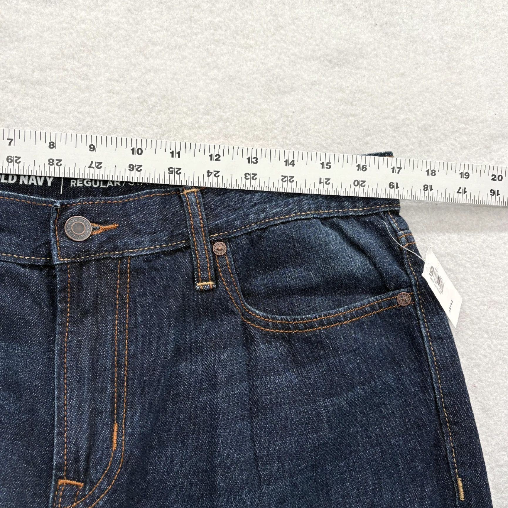 Old Navy Old Navy Jeans Mens 33x32 Regular Standard Fit Blue Dark Wash Denim Tapered NWT Size US 33 - 7 Thumbnail