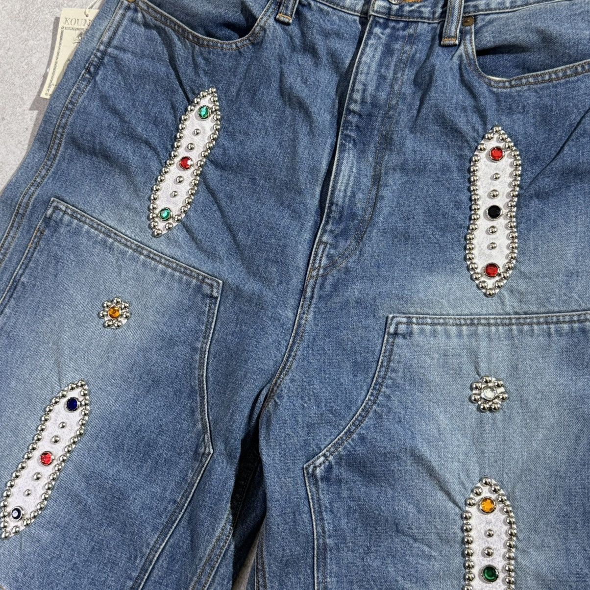 Kapital Kapital Carpenter Gemstone Studded Denim Shorts Size US 38 / EU 54 - 3 Thumbnail