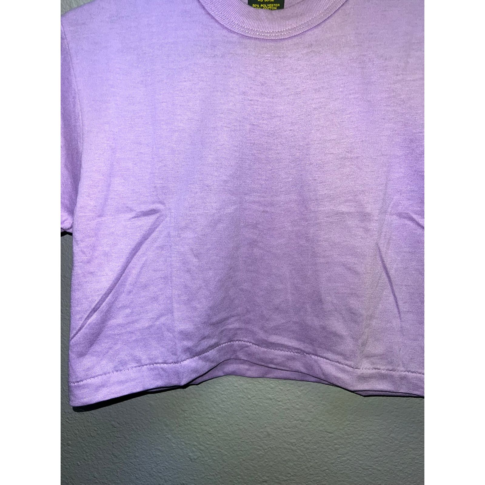 Jerzees 80s Women's Jerzees Russell Purple Crop Top Shirt Women XS Size XS / US 0-2 / IT 36-38 - 3 Thumbnail