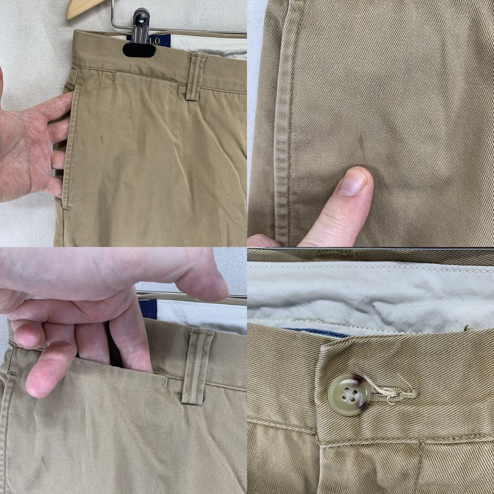 Polo Ralph Lauren Polo Ralph Lauren Bedford Chino Pants Classic Fit Cotton Twill Beige 35x31 Men's Regular Straight Front Pockets Button Zip Size US XS / EU 42 / 0 - 8 Thumbnail