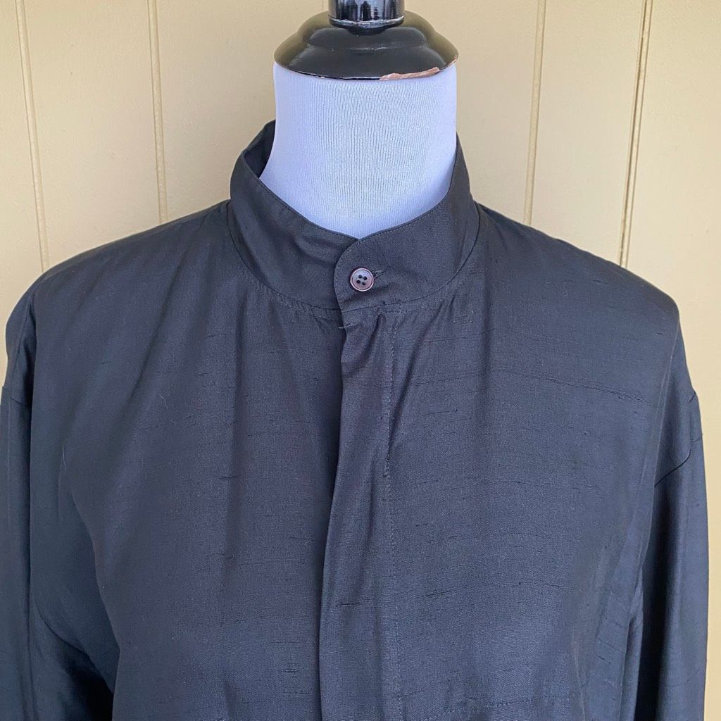 Other Bocci women XL 100% silk full zip jacket w/mock collar black Size XL / US 12-14 / IT 48-50 - 4 Thumbnail