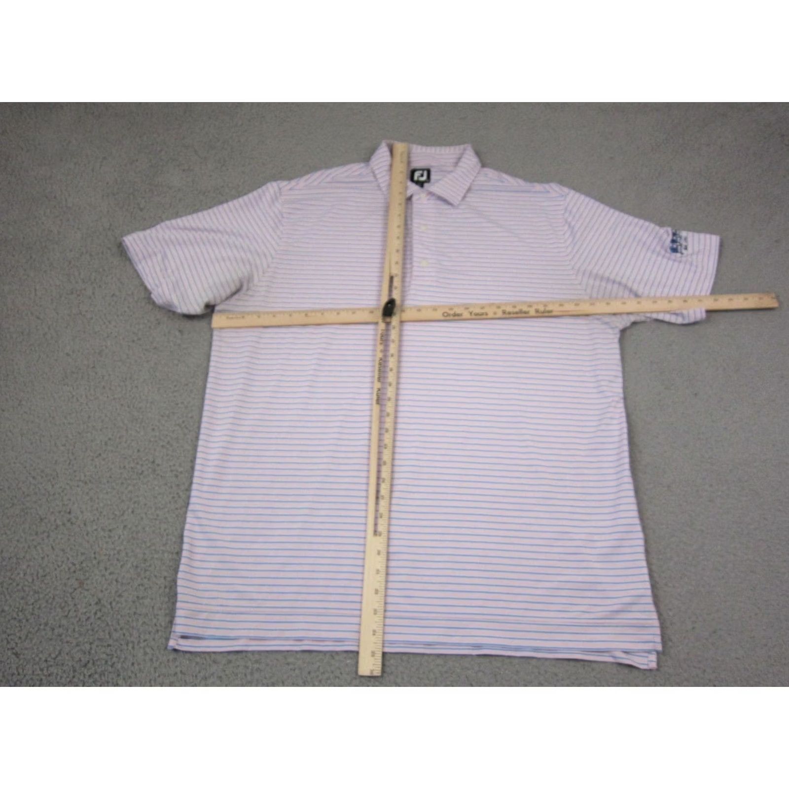 Footjoy FootJoy Polo Shirt Adult XL Pink Striped Golfing Performance Mens Size US XL / EU 56 / 4 - 7 Thumbnail