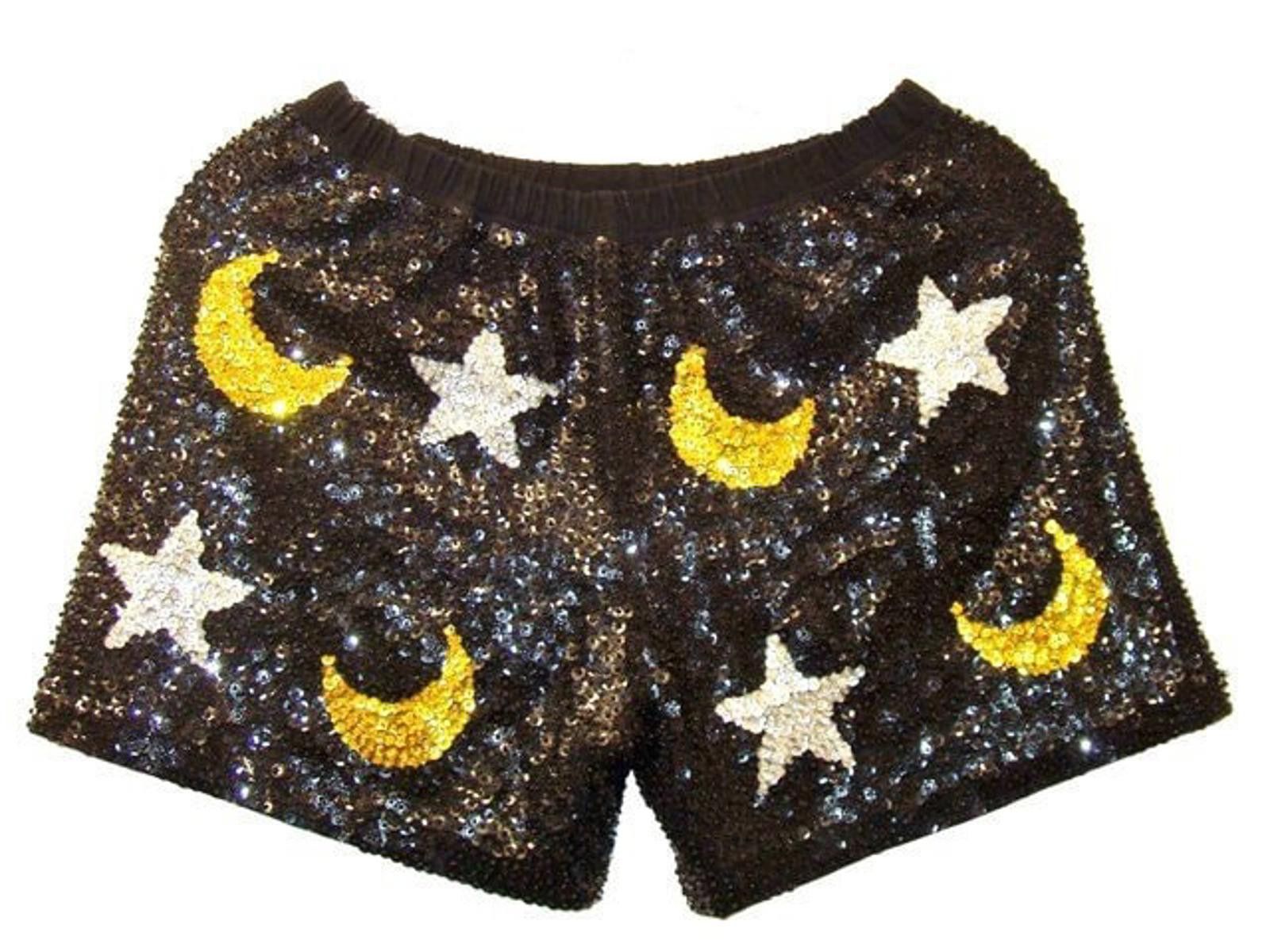Designer Sequin Short CELESTIAL BLACK Size 32" / US 10 / IT 46 - 1 Thumbnail
