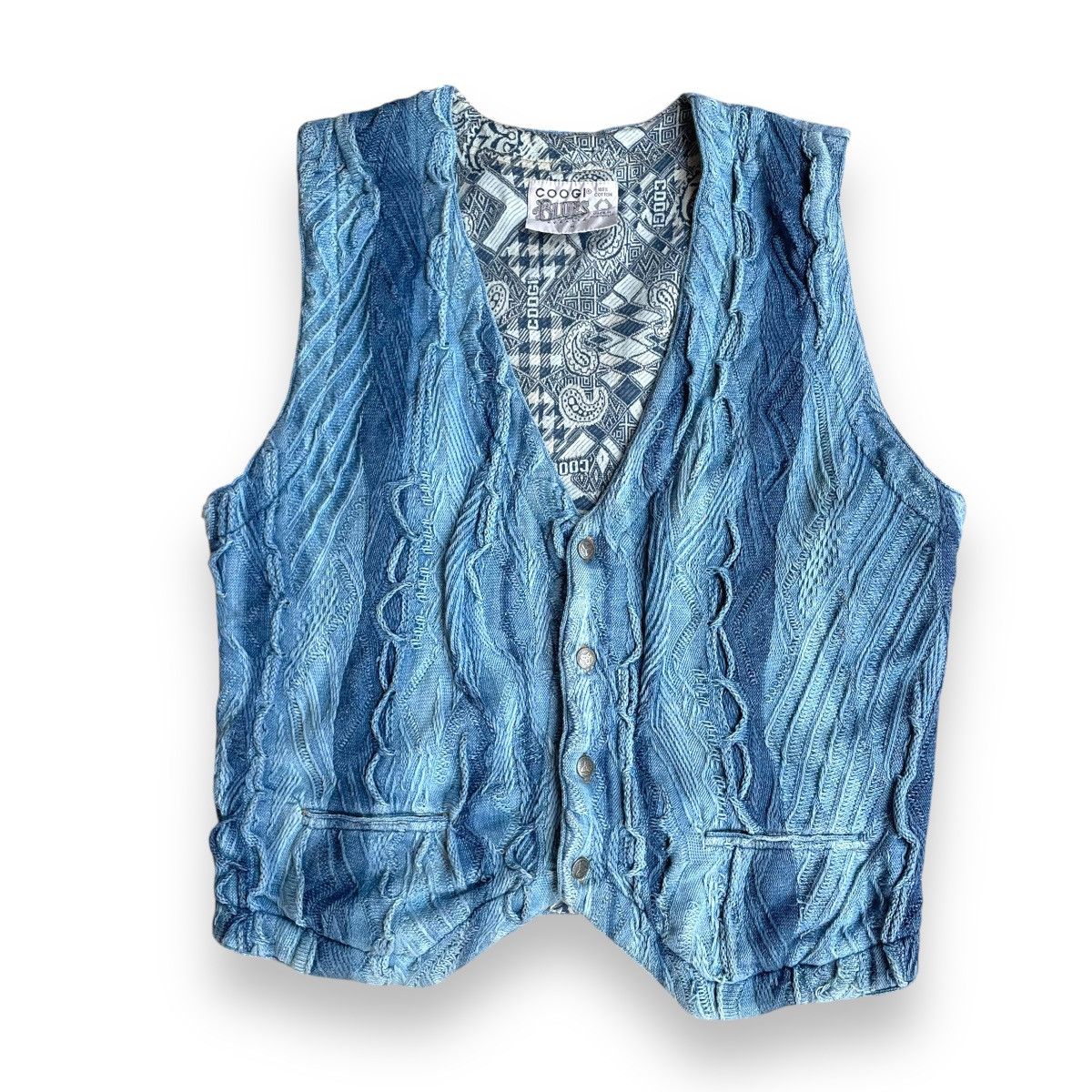 Coogi COOGI AUSTRALIA KNITTED BUTTON UP BUCKLE DENIM VEST JACKET Size US M / EU 48-50 / 2 - 1 Thumbnail