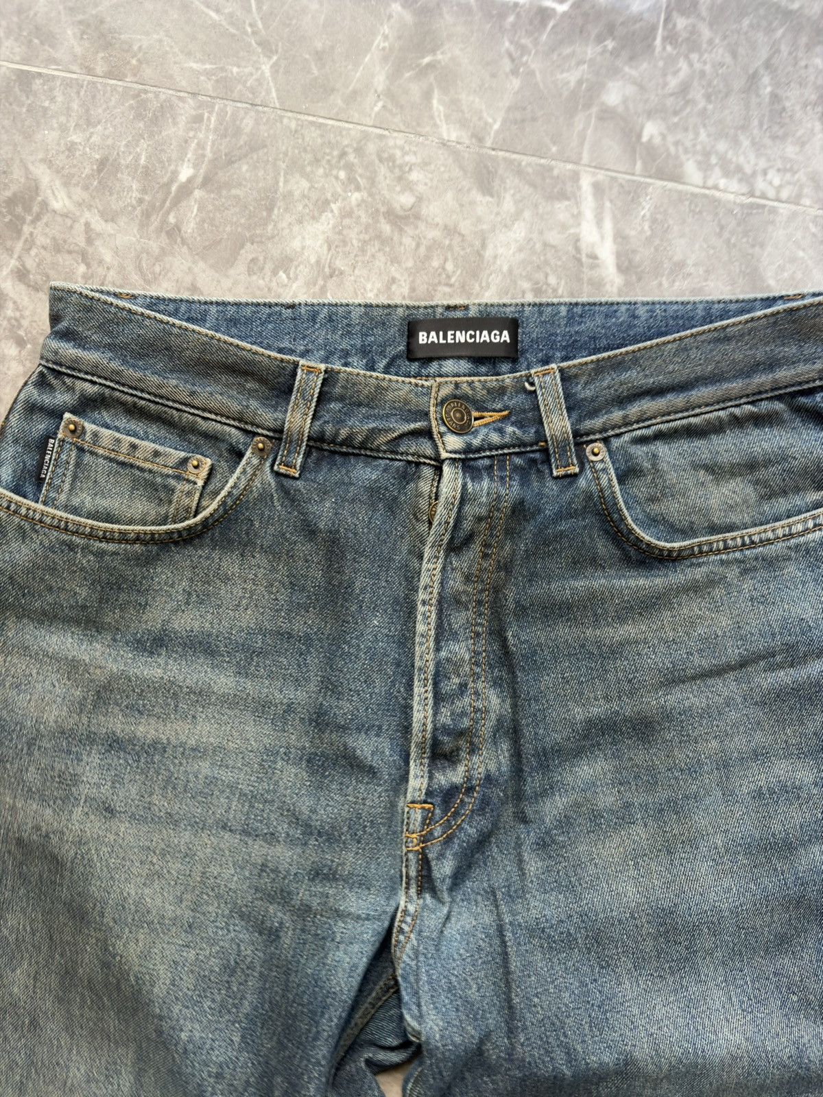 Balenciaga Balenciaga Mud Dye Flare Denim Jeans Size US 30 / EU 46 - 2 Thumbnail