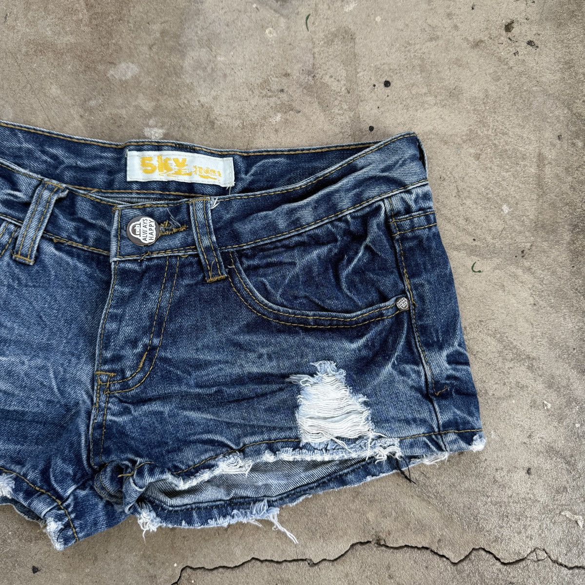 Vintage Vintage Y2K Denim Sexy Mini Shorts Size 25" / US 0 / IT 36 - 3 Thumbnail