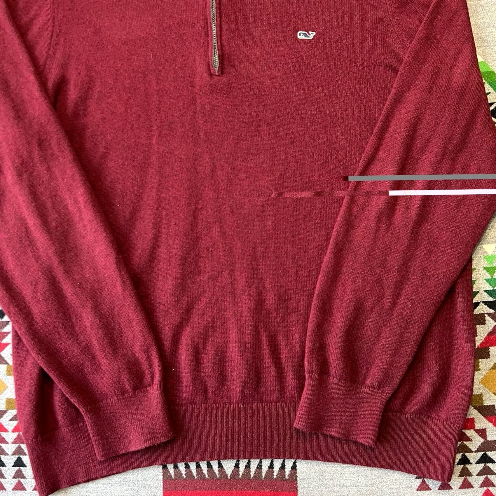 Vineyard Vines Vineyard Vines Sweater Mens L Red Zip Cashmere Blend Mock Neck Preppy Size US L / EU 52-54 / 3 - 7 Thumbnail