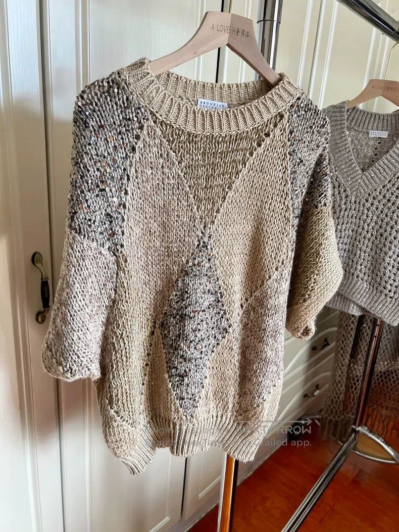 Brunello Cucinelli Brunello Cucinelli Sequin Linen Top Size M / US 6-8 / IT 42-44 - 2 Thumbnail