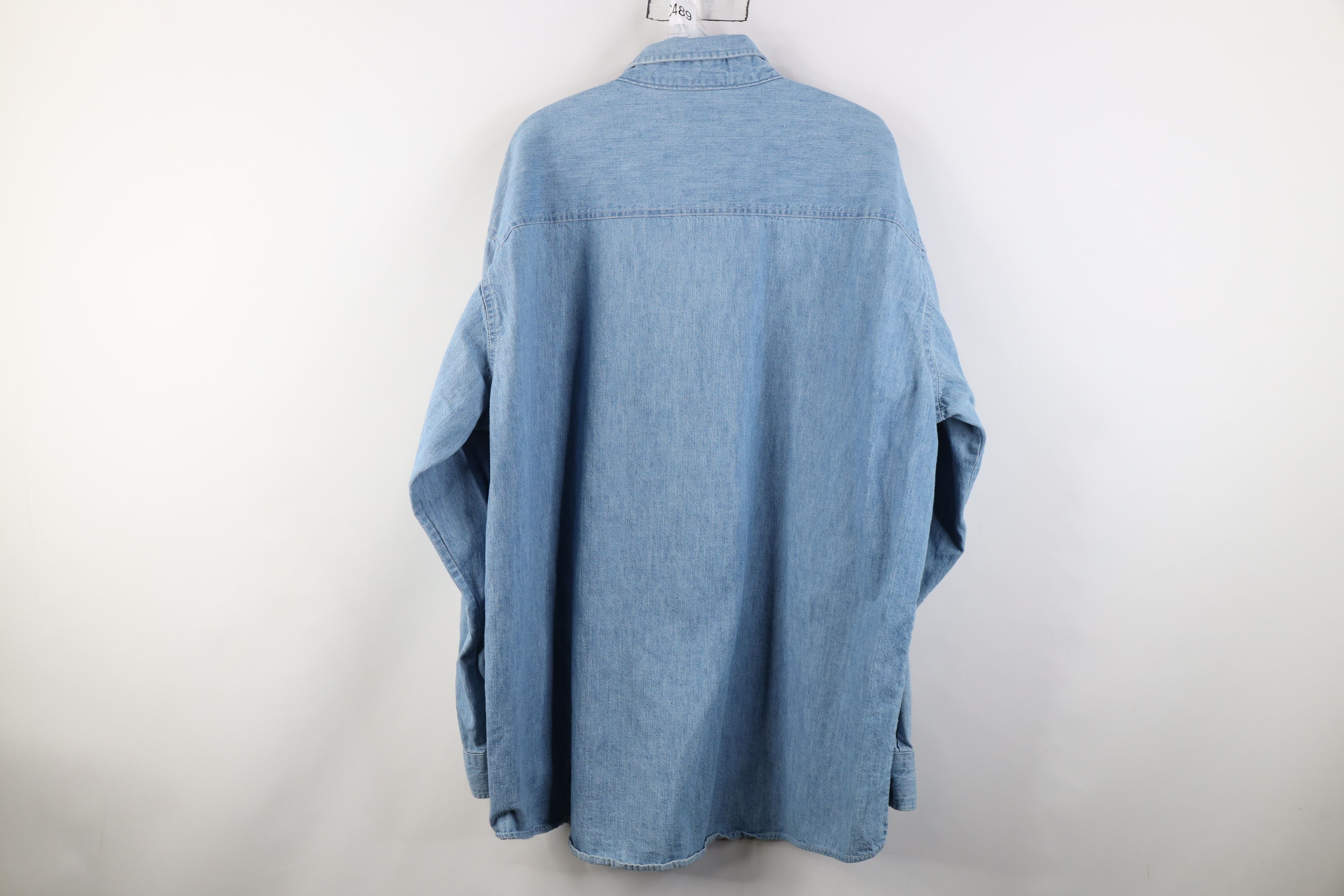 Vintage Vintage 90s Plumbers Union Denim Button Down Shirt Blue USA Size US XL / EU 56 / 4 - 12 Thumbnail