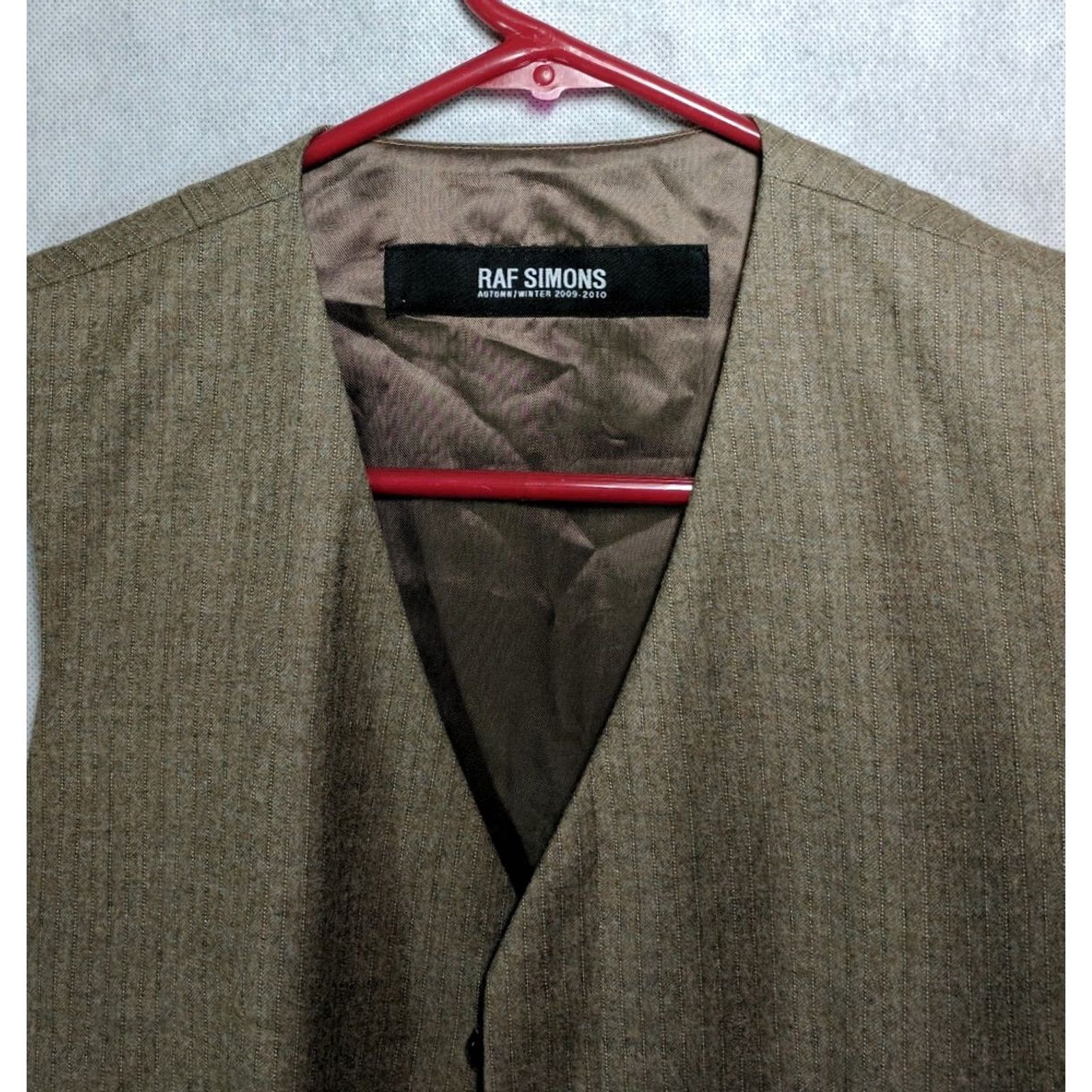 Raf Simons VINTAGE Raf Simons Vest Striped Wool 46 Beige Sample 2010 Waistcoat Mens Size US S / EU 44-46 / 1 - 4 Thumbnail