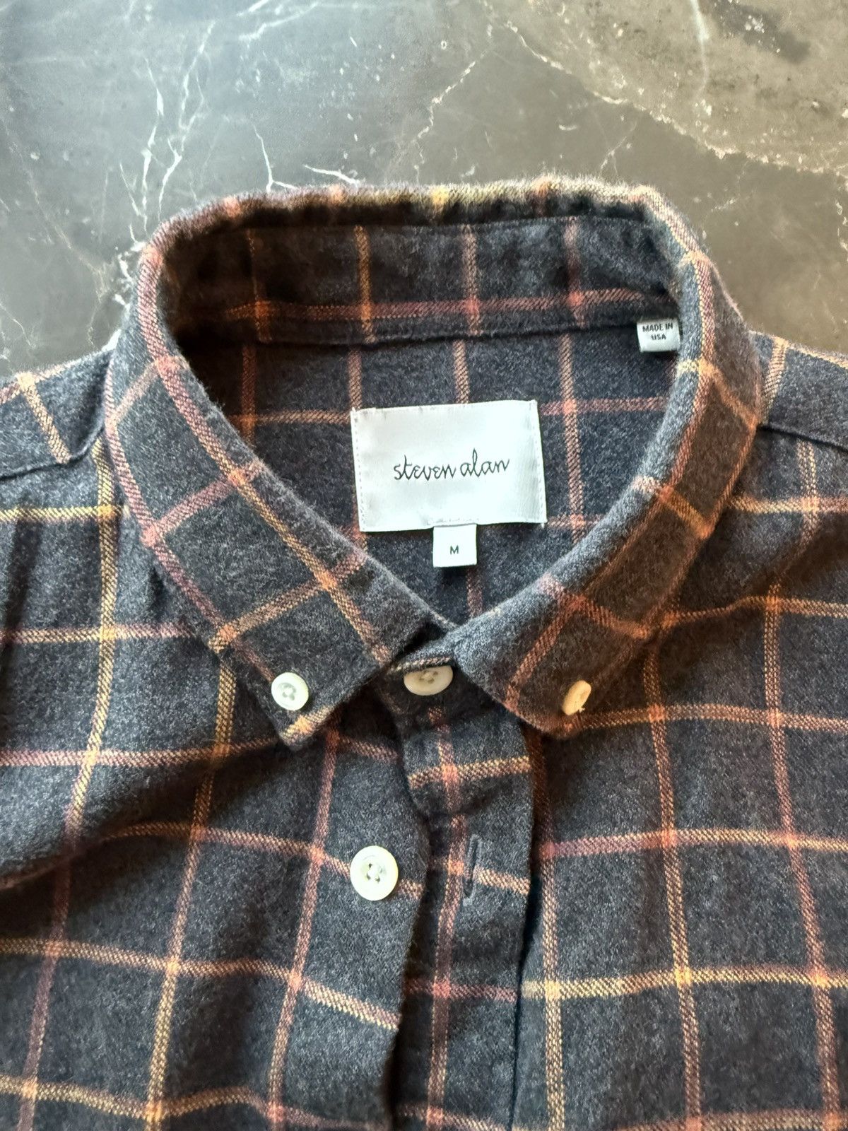 Steven Alan Steven Alan Flannel Button-Down Shirt — Size M | Charcoal Size US M / EU 48-50 / 2 - 4 Thumbnail