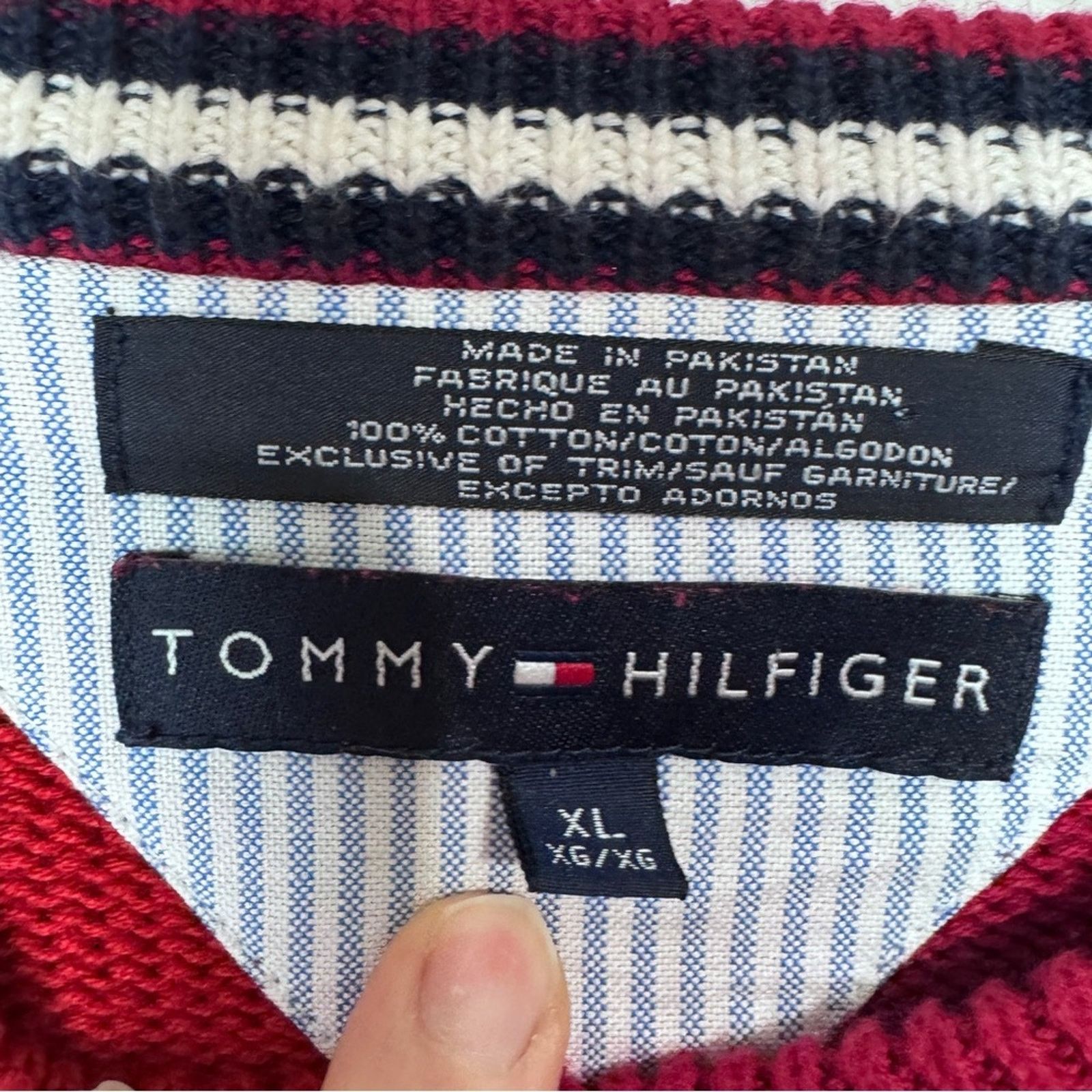 Tommy Hilfiger Tommy Hilfiger Red Cotton Pullover Sweater Men’s Size XL Size US XL / EU 56 / 4 - 10 Thumbnail