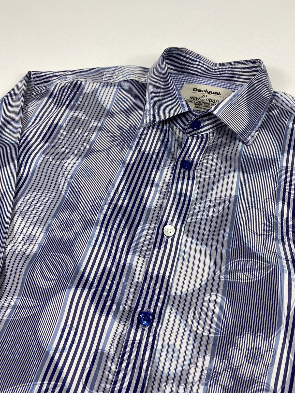 Desigual 🔥LASTDROP🔥 Desigual Striped Flowers Etro Design Style Shirt Size US XL / EU 56 / 4 - 8 Thumbnail