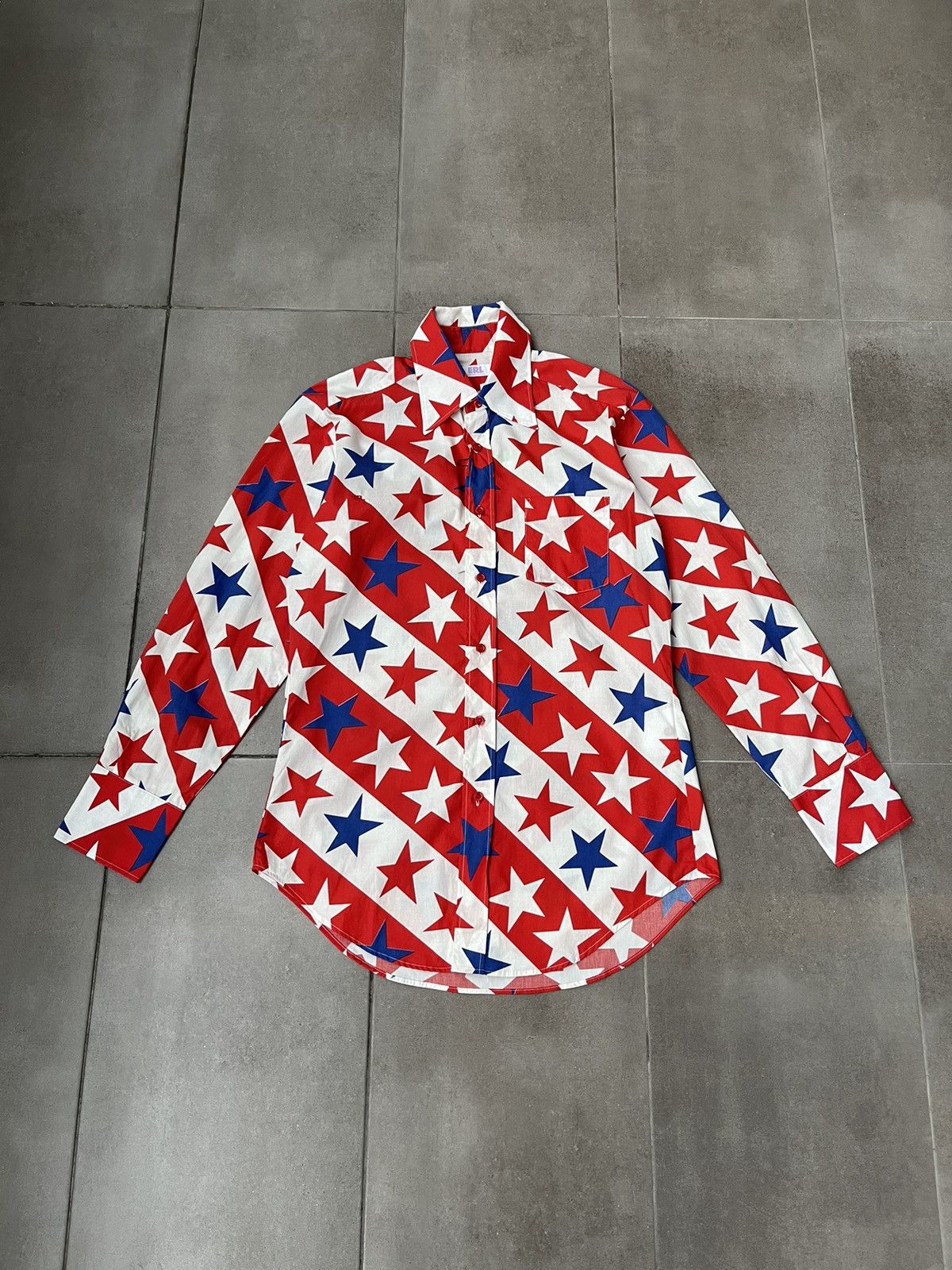 ERL !DS! FW22 ERL Star Print White Blue Red Shirt Size US M / EU 48-50 / 2 - 1 Thumbnail